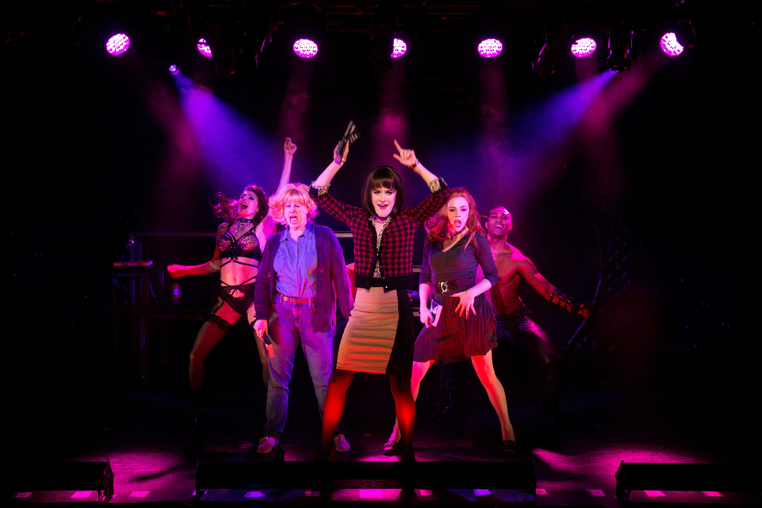 NY Cast: L to R - Casey Rogers, Ashley Ward, Chloe Williamson (center), Kaitlyn Frotton, Adam Hyndman. Photo by Matthew Murphy