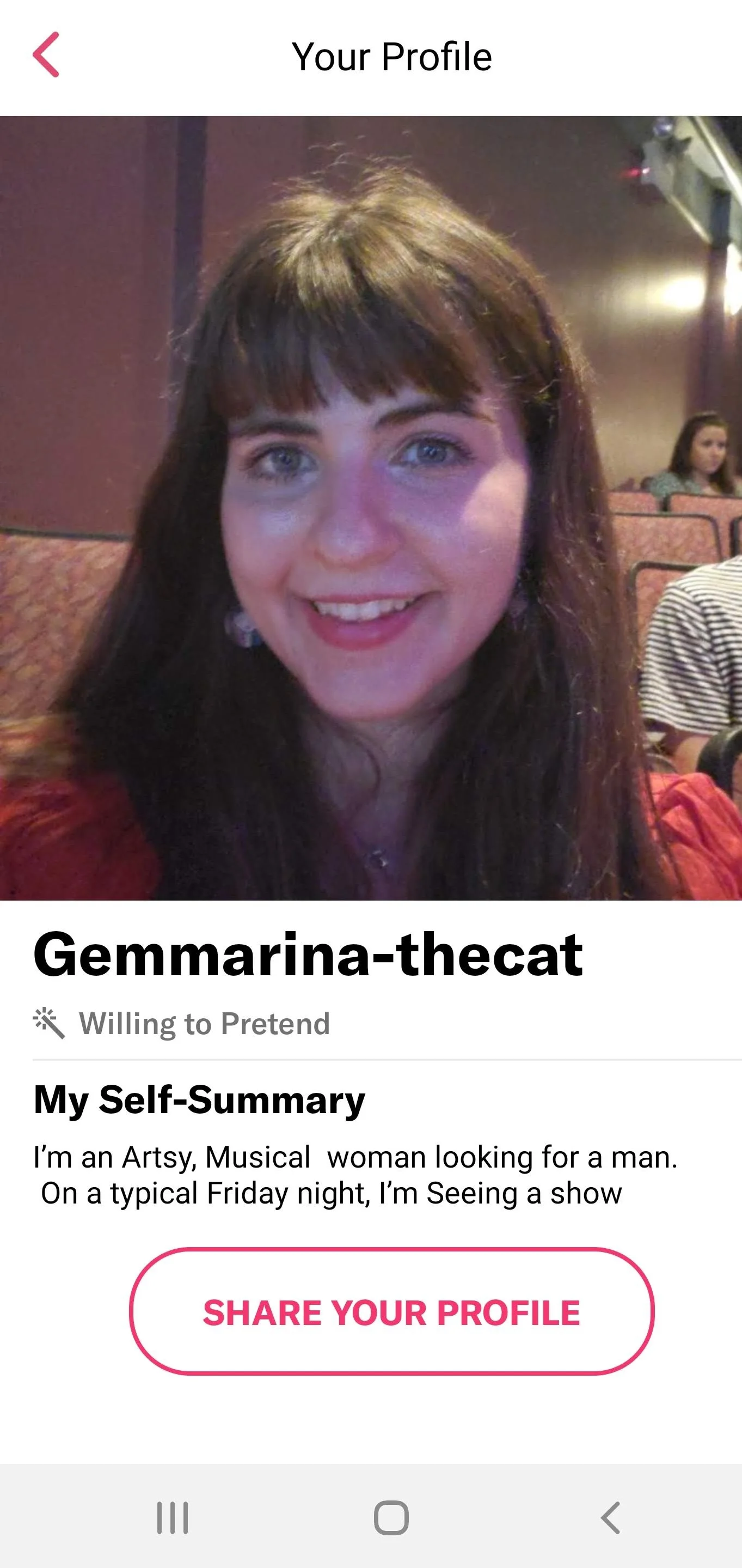 My profile on the #DateMe show app