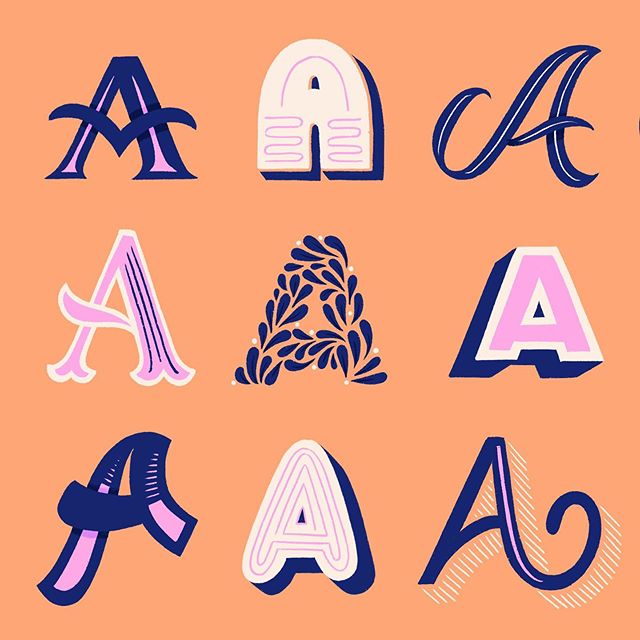 Playing around with some letter A&rsquo;s today! 💁🏽&zwj;♀️✨I finally got an iPad Pro, and it&rsquo;s basically my new best friend. Who knew drawing could be so easy?! I tried sketching on paper the other day and found myself trying to double tap to