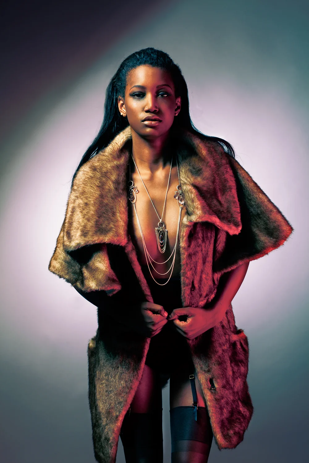 Model: Mariame Sakanoko / Mademoiselle Agency MUA: Lucie Marrot Hair: Junko Arai Wardrobe Stylist: Chalya Boteiga Jewelry by Imuka Tikumat Paris