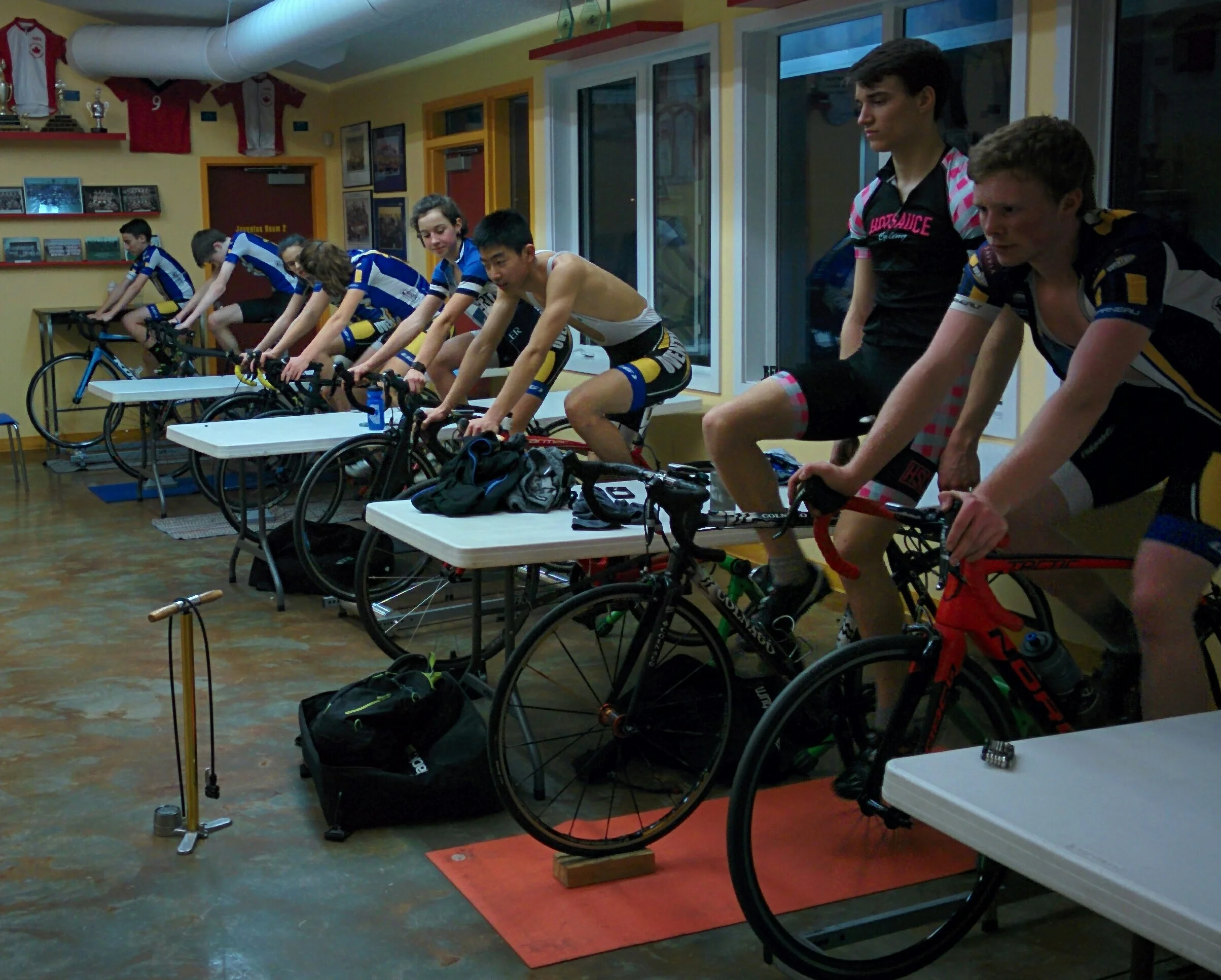 Riding easy after a gruelling set.
