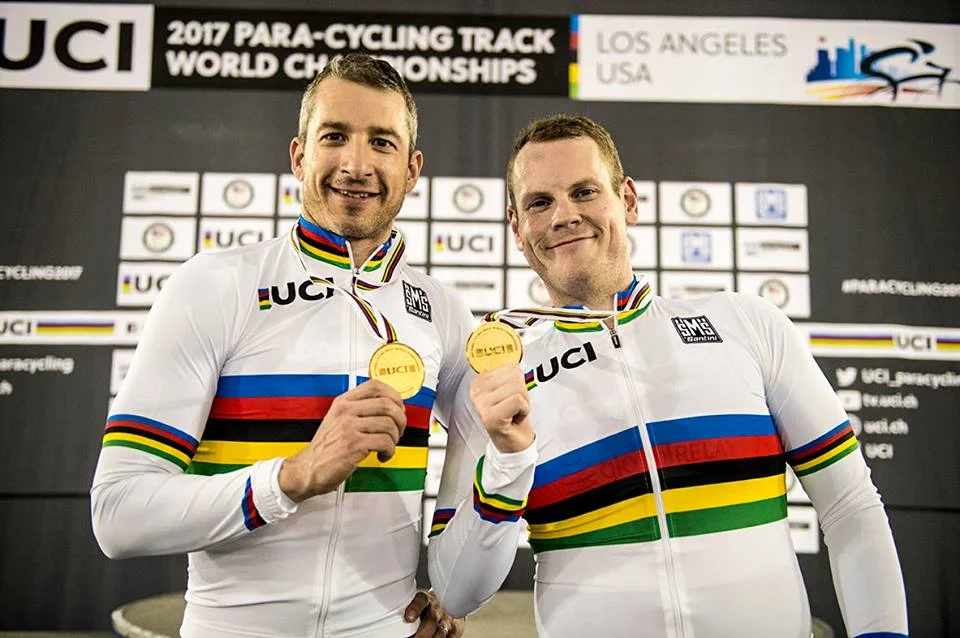 Canadians Tristan Chernove and Ross Wilson with C2, and C1 World Championship Jerseys . . . and Gold!