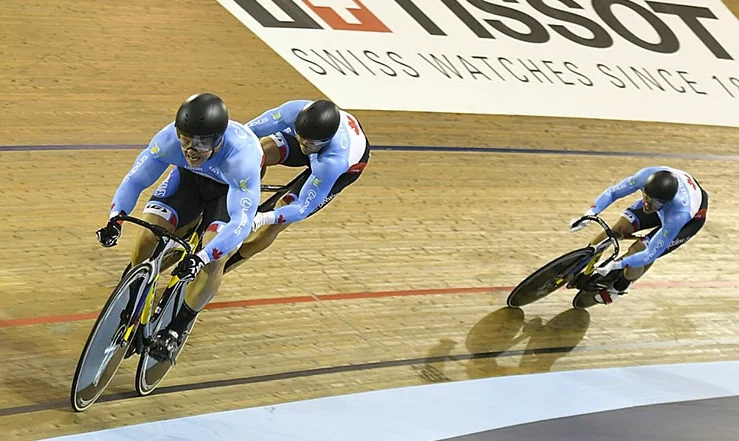Stefan competes in the Team Sprint