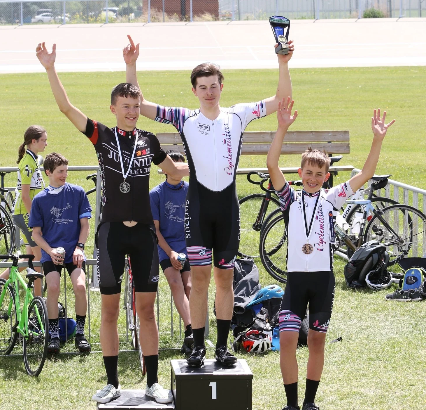 Chris on the Omnium podium for U17 men