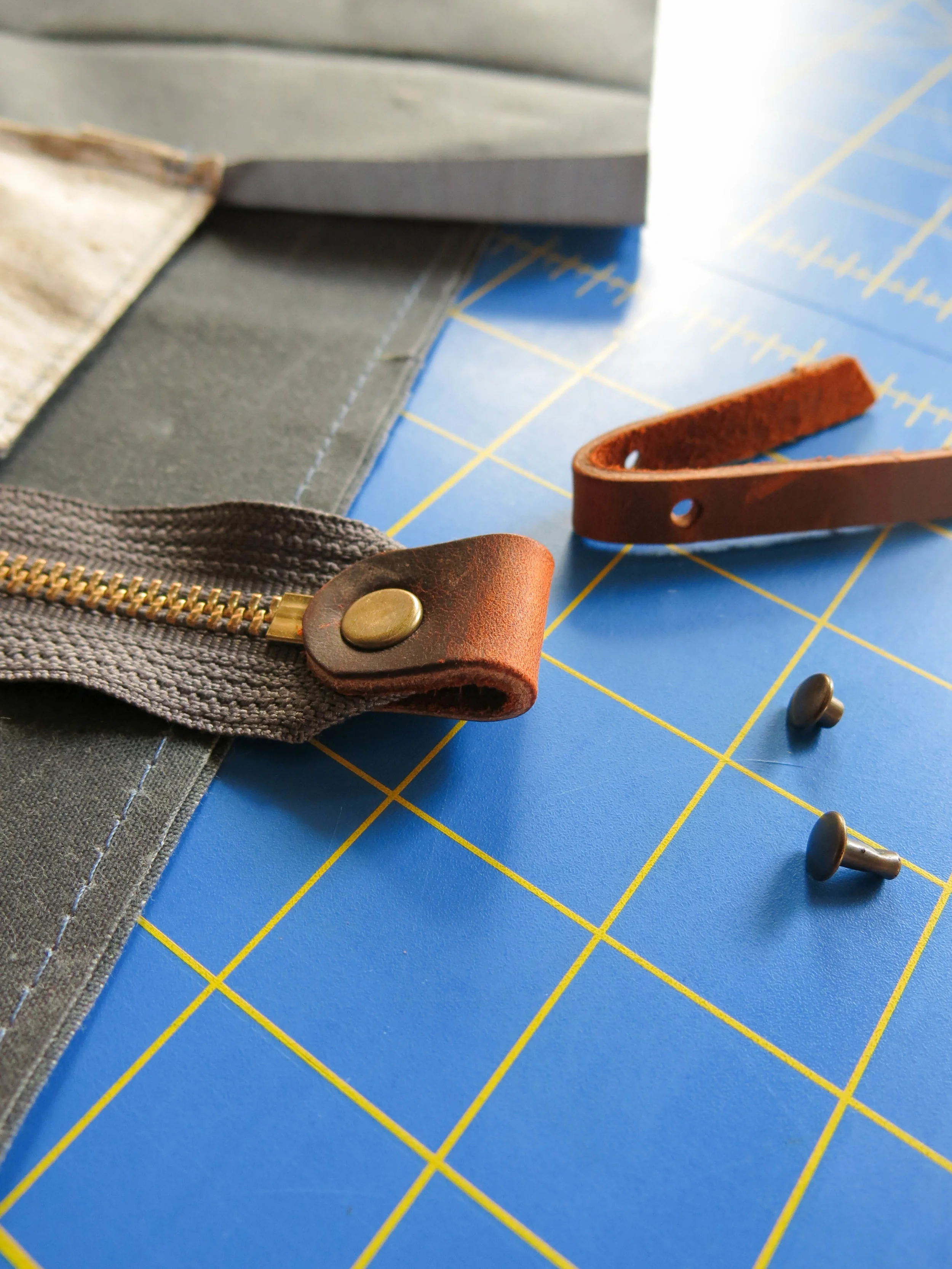 The fine details of leather pulls elevate a hand made bag