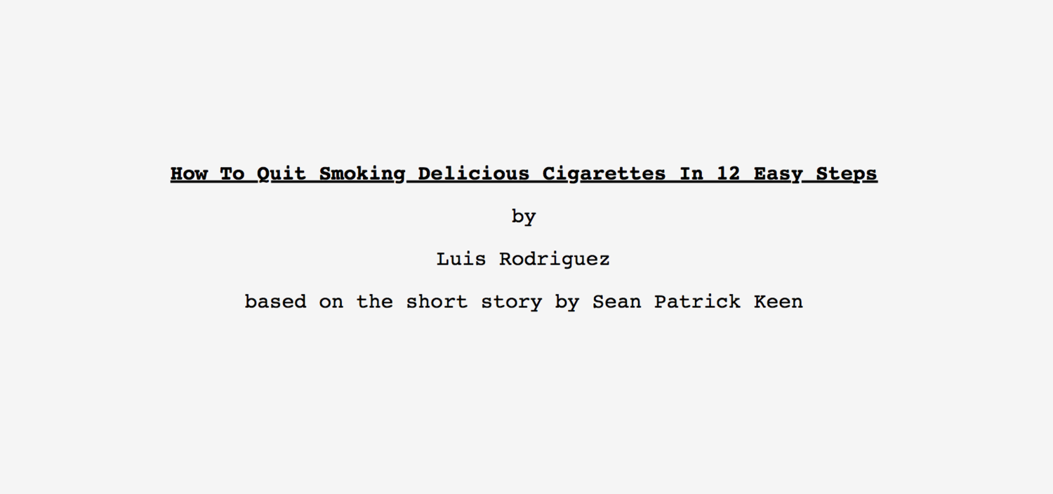 How To Quit Smoking - Screenplay