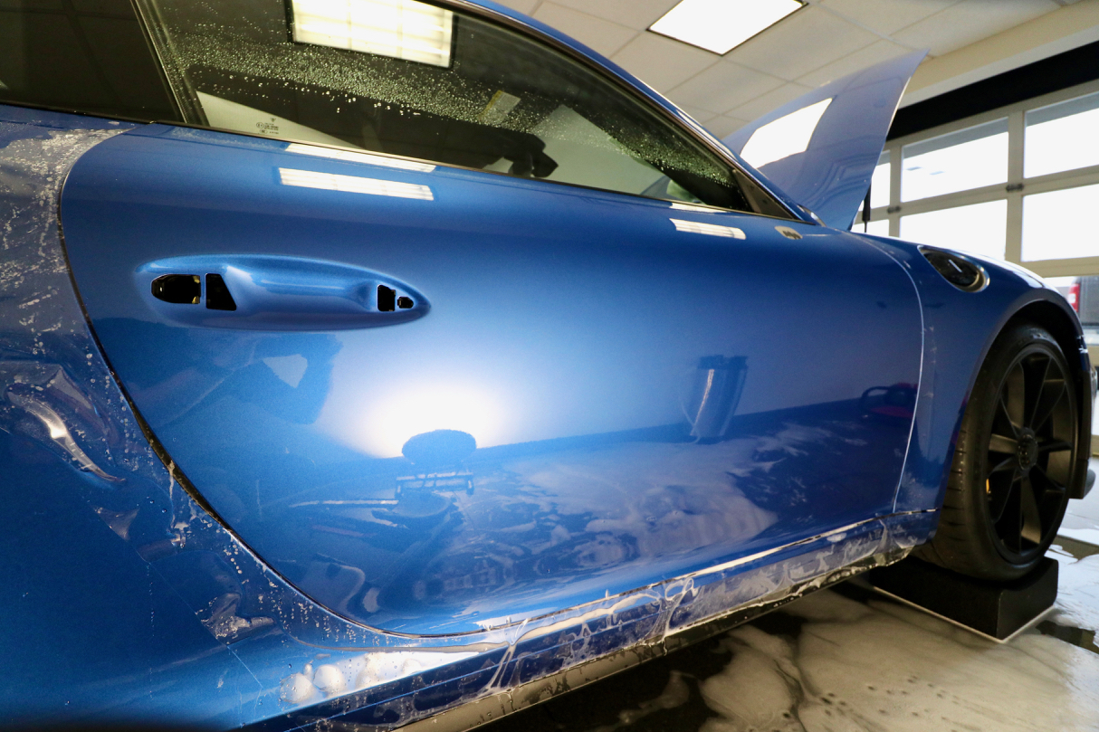 Door Handles and Side Mirrors temporarily removed for a clean, seamless finish without exposed edges around the handle area and mirror stalk