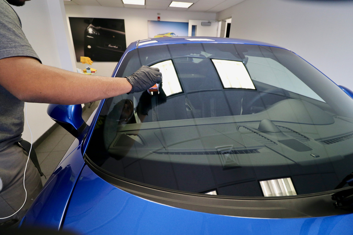 FlyByForte Glass coating being applied