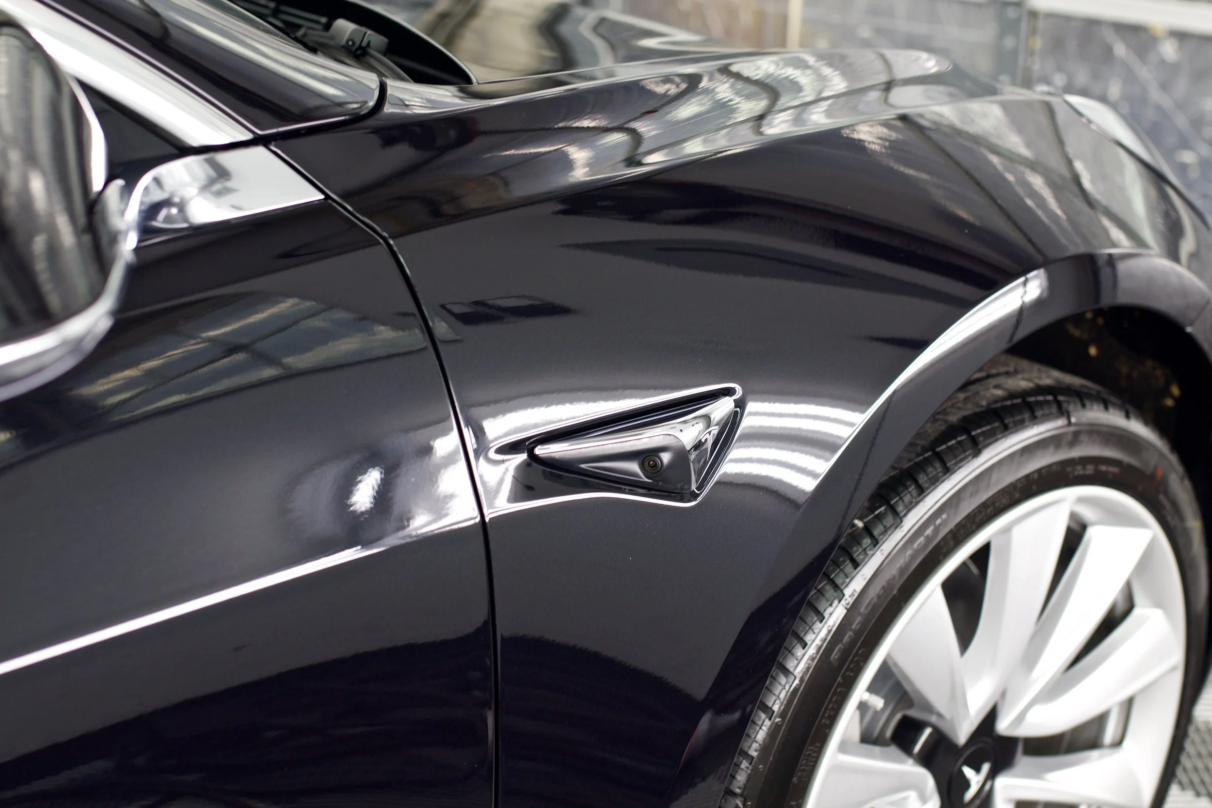 Black Tesla Model 3 Full Body Wrap In Xpel Ppf And Cquartz