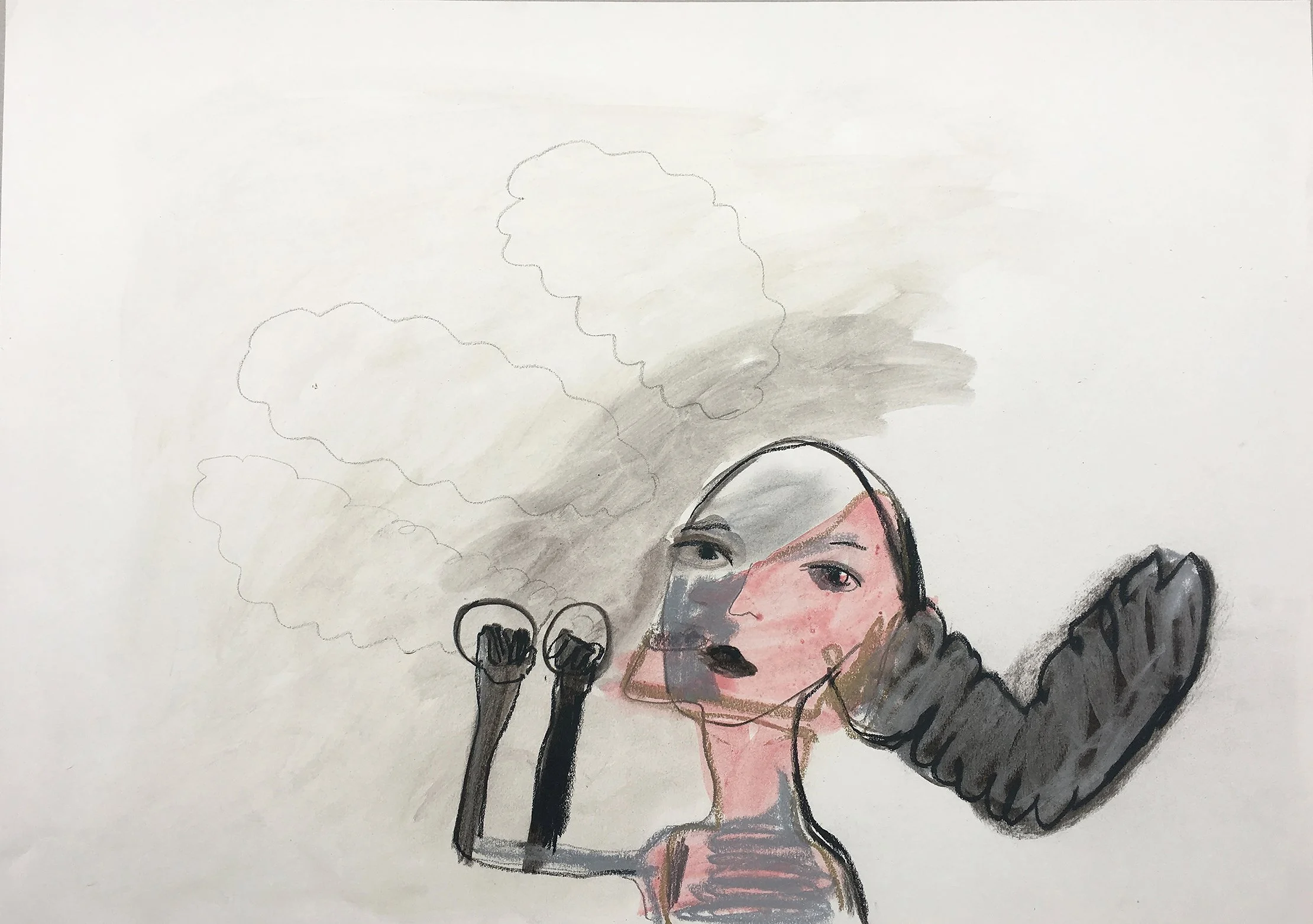 5Dragana B. Stevanovic, 2017, Oil and pastel, 16 x 23 in, Holding the Air.jpg