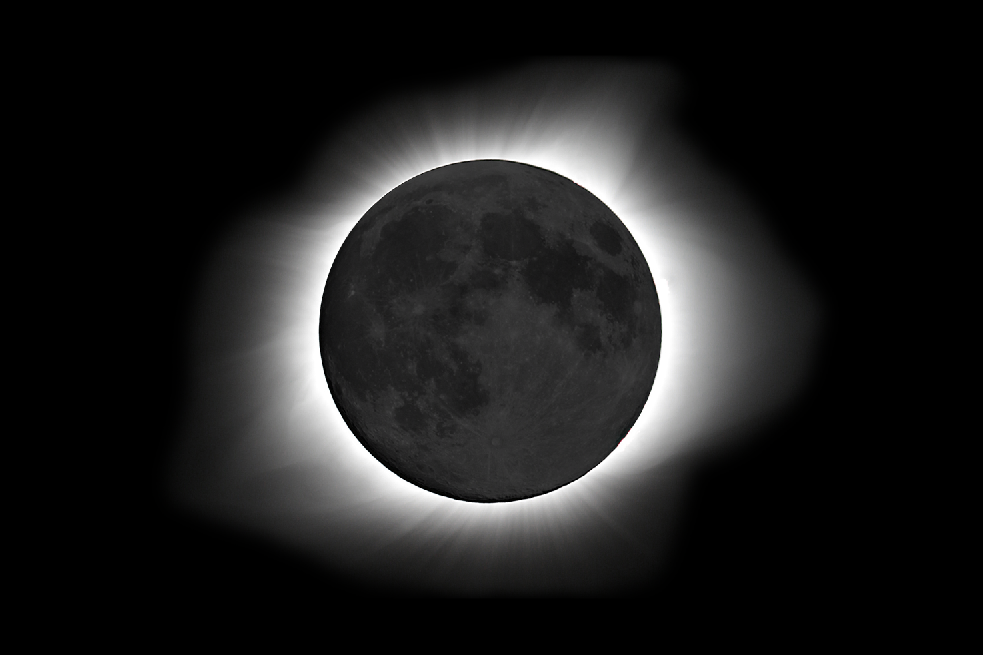 2017 Solar Eclipse / 2015 Full Moon Composite This image is a combination of the Solar Eclipse of 2017 and Super Moon image of 2015 in order to show some texture to the eclipse.