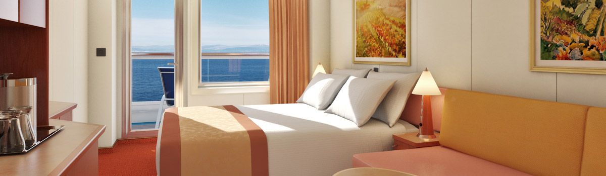 Balcony staterooms were designed for maximum sea breeze and the most stunning views, so look to a balcony if you're looking to cruise aboard Carnival Freedom. Any time you're in your room, you're just steps away from your own personal outdoor oasis, featuring the sort of sea view you can also feel.