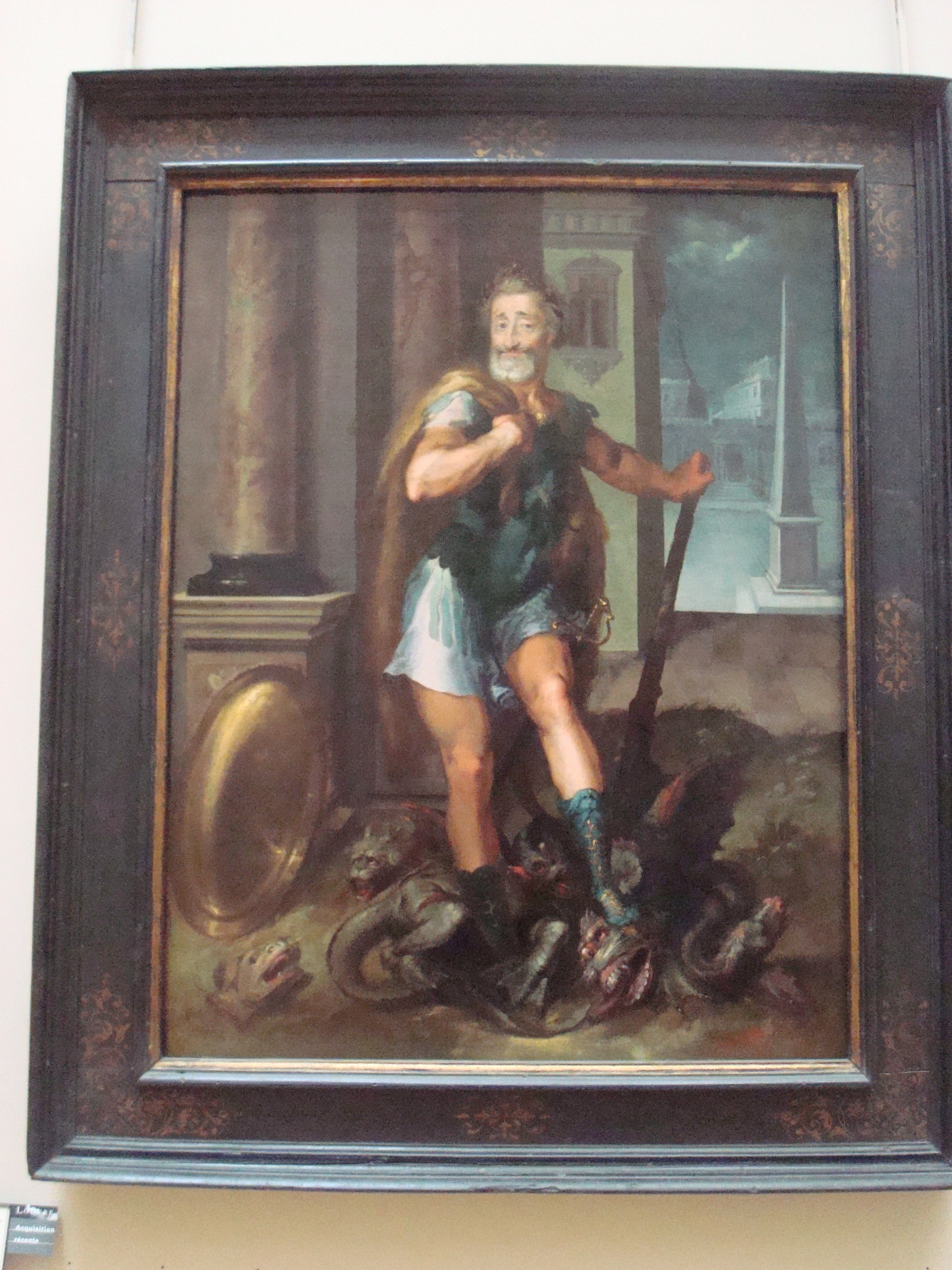 Unfortunately I have no idea who painted this, or when. All I know is that it's from the Louvre, and I probably was breaking a law by taking a picture of it. 