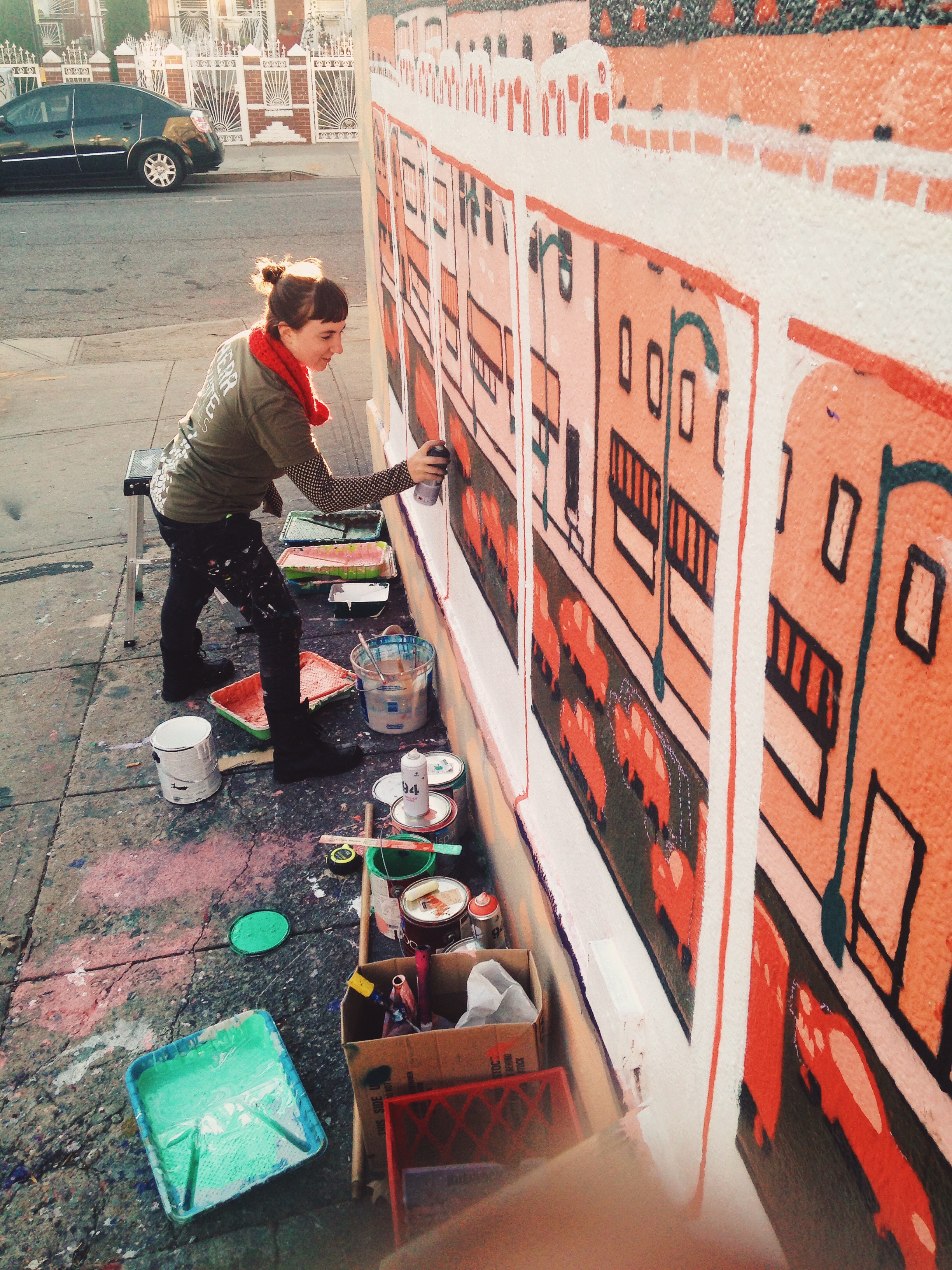 Babies learning how to spray paint