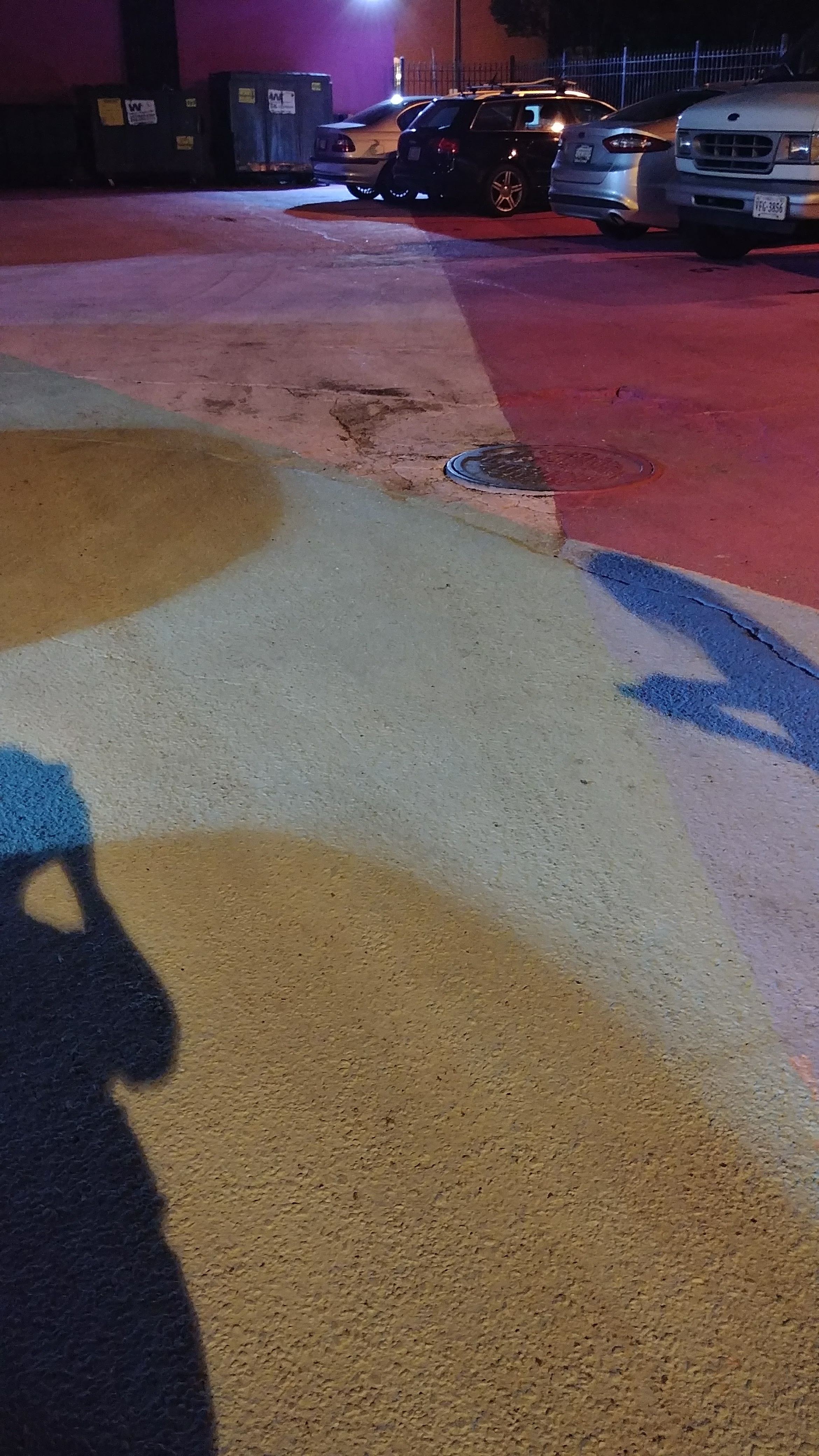 they also painted on the ground and it was very pretty in the shadows