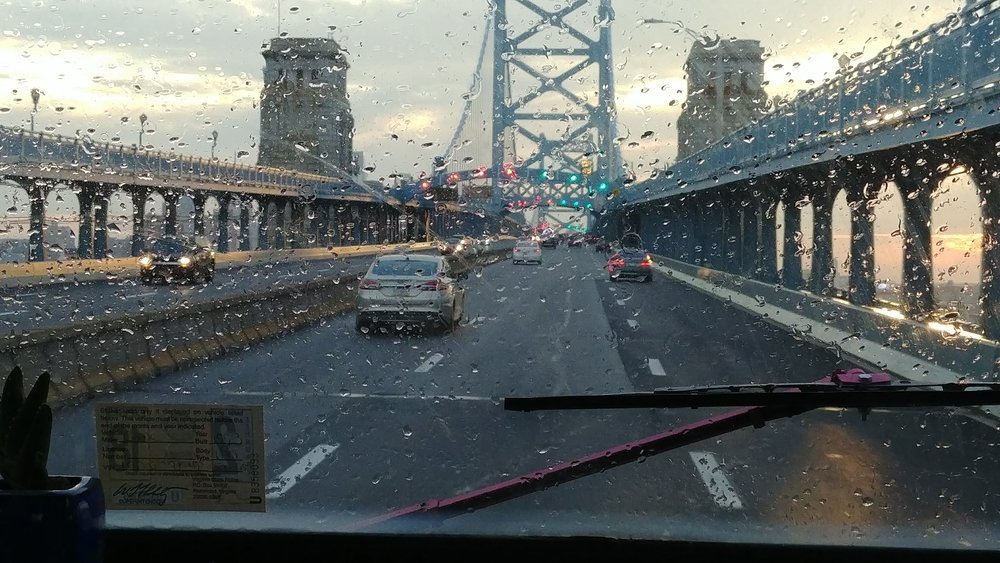 A wet arrival in Philly