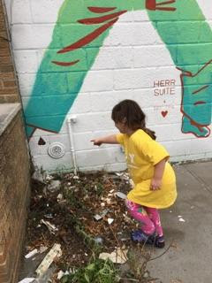 Also, we made a tiny friend, who requested we make a small addition to the mural