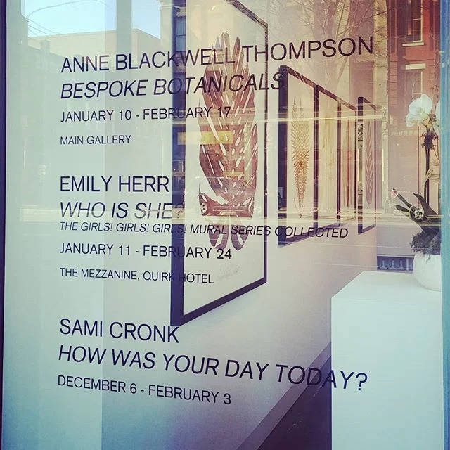 Tonight! Come see the work behind the work, and all the stories sent to me by all of you. 5-8pm, Quirk's Mezzanine, come on up! THEN go back down and see some huge beautiful plants pressed  by Anne Blackwell Thompson, and many delightful perfect colo