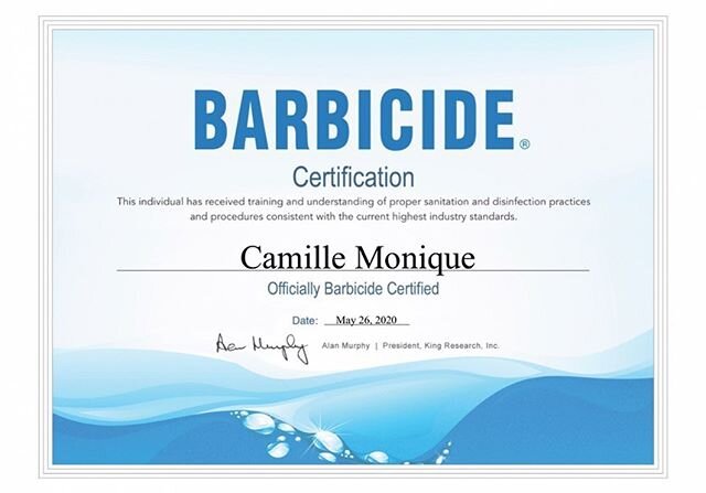 Certified by @barbicideblue #sanitation #sanitationconversation #covid19 #beautyindustry #makeupartist #hairstylist