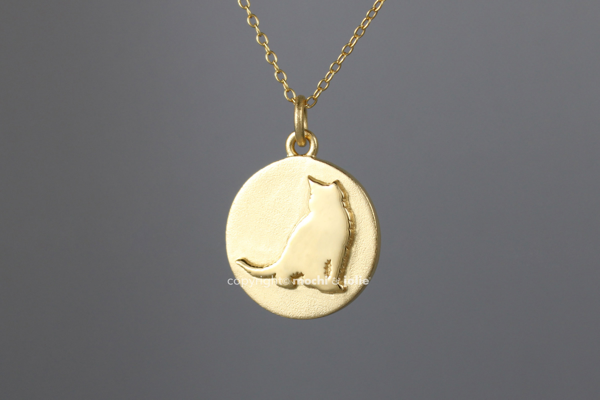 Lucky Cat Diamond Necklace in 18K Yellow Gold - M. Flynn
