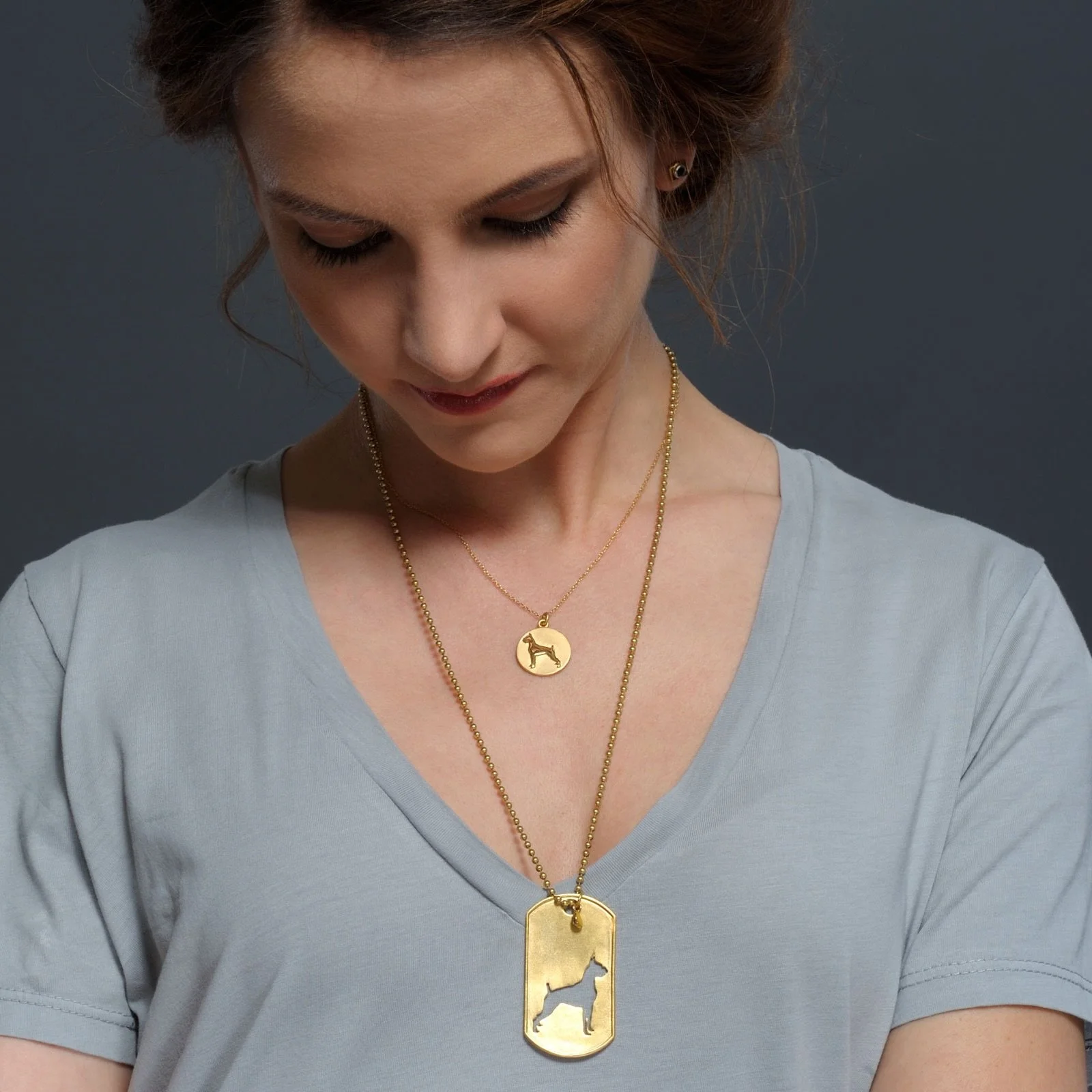 A nod to the Boxer lovers 🧡 Boxer pendant necklace &amp; Boxer tag necklace 🤩