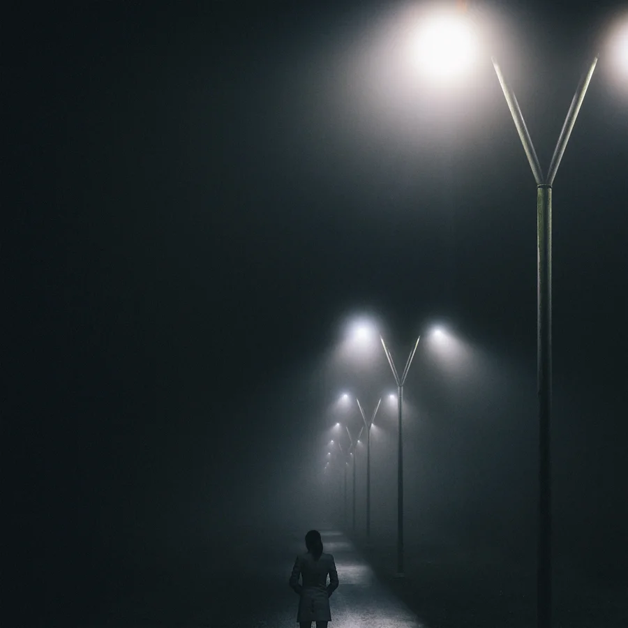 The first night of intense fog taken in Central Park, Burnaby, B.C.