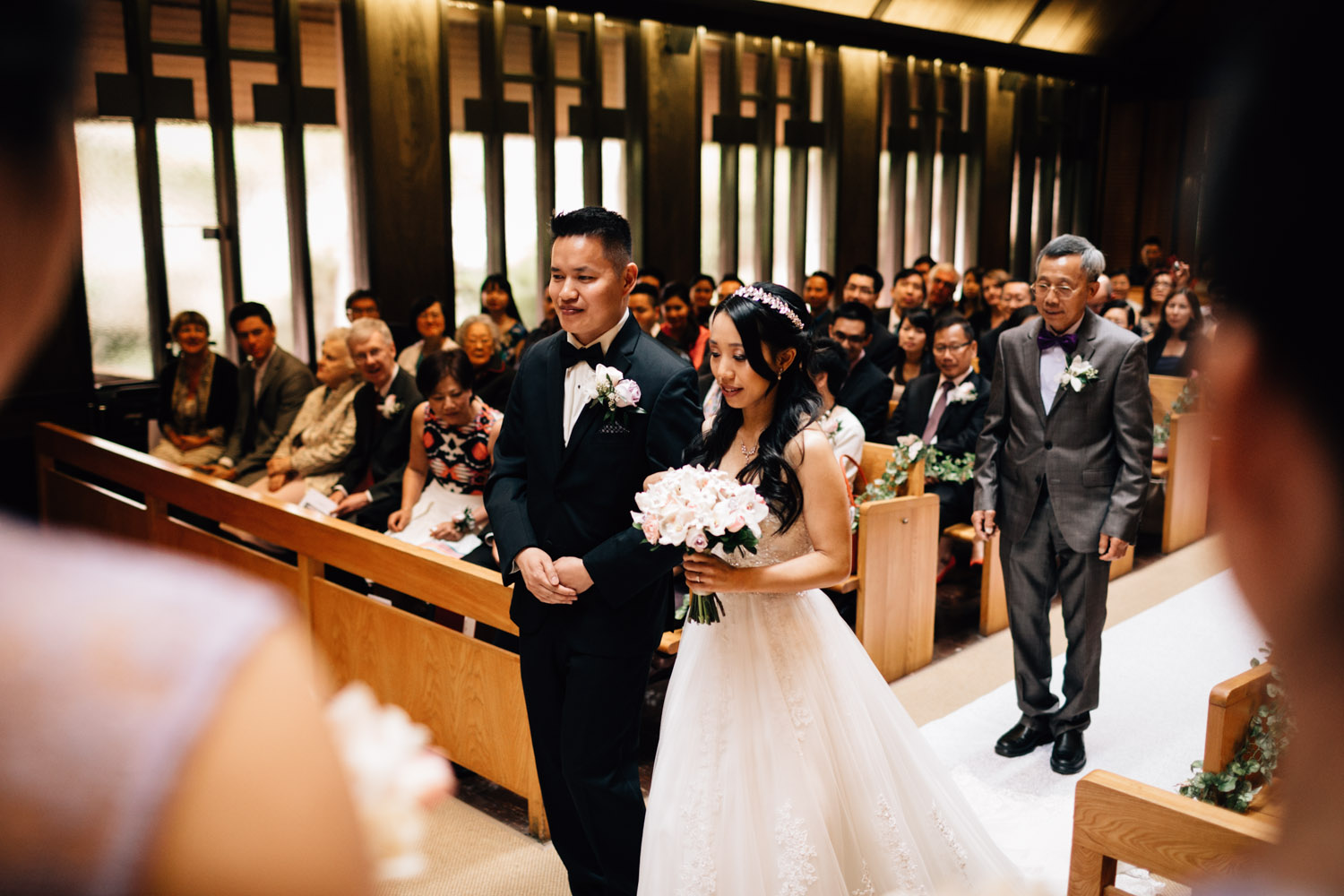 bride and groom wedding ceremony at redeemer lutheran church