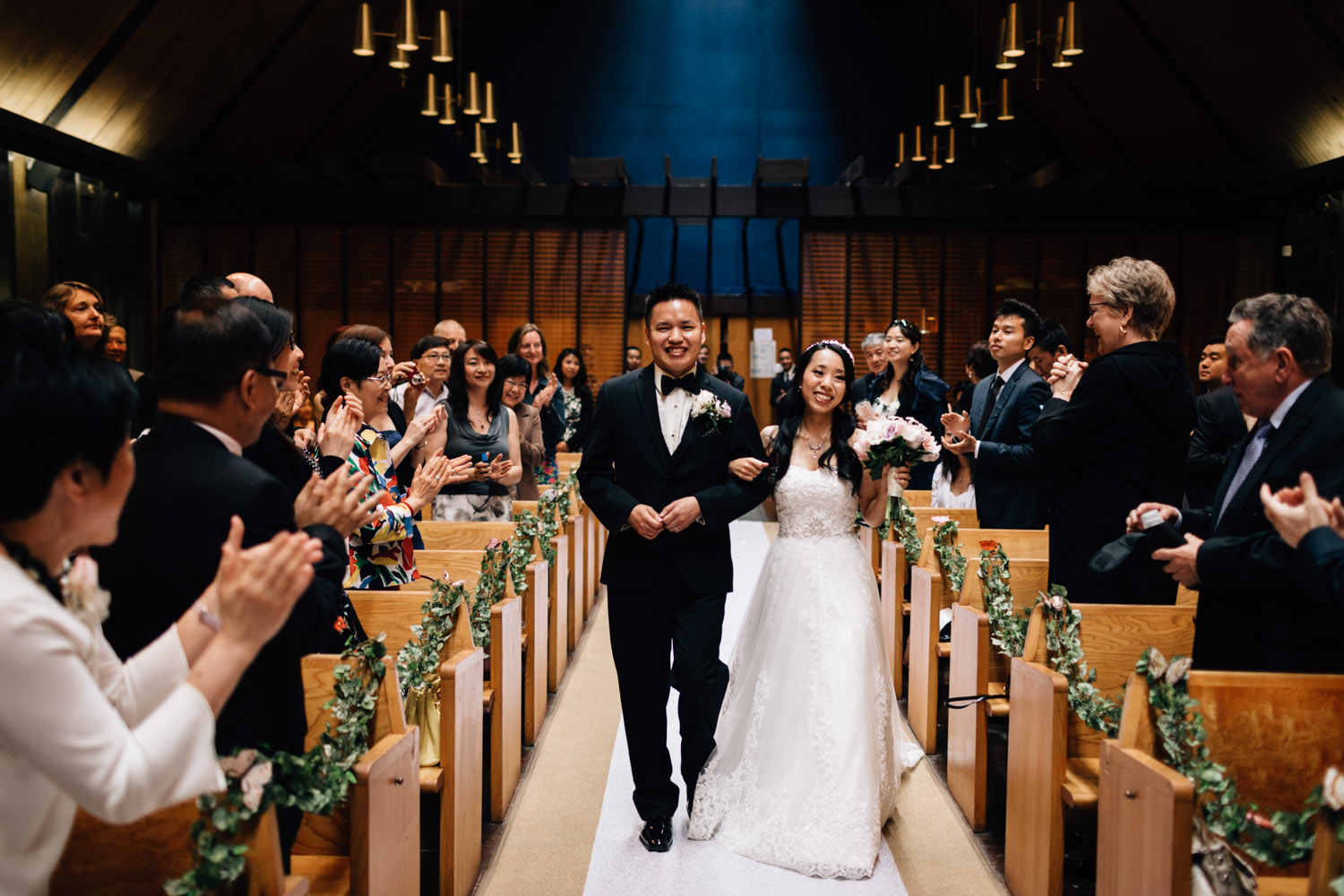 bride and groom newly weddings at redeemer lutheran church vancouver
