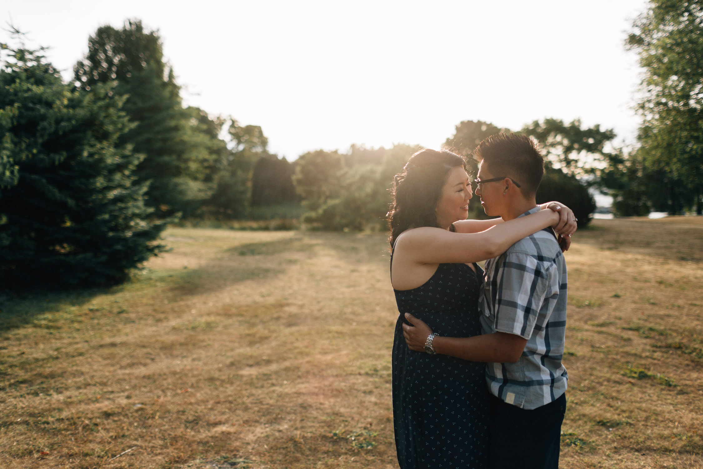 asian engagement couple vancouver