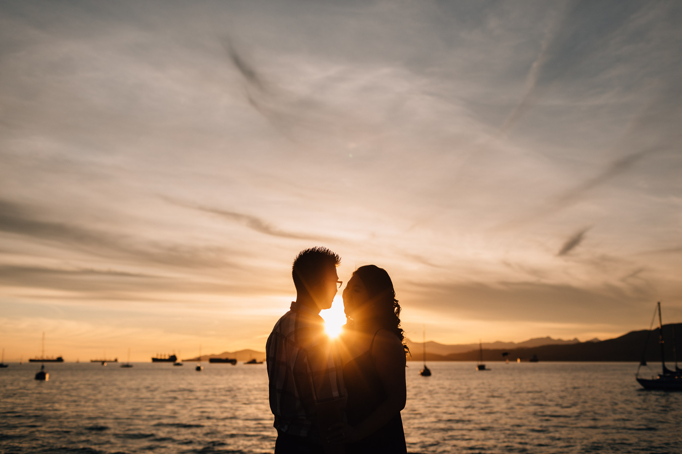vanier park sunset engagement photography