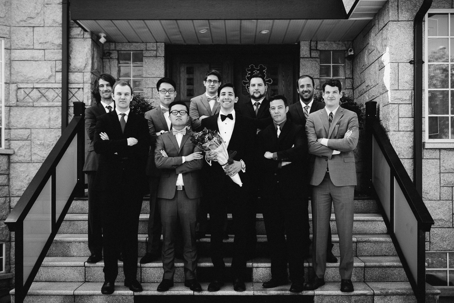 burnaby wedding photography groomsmen chinese door games