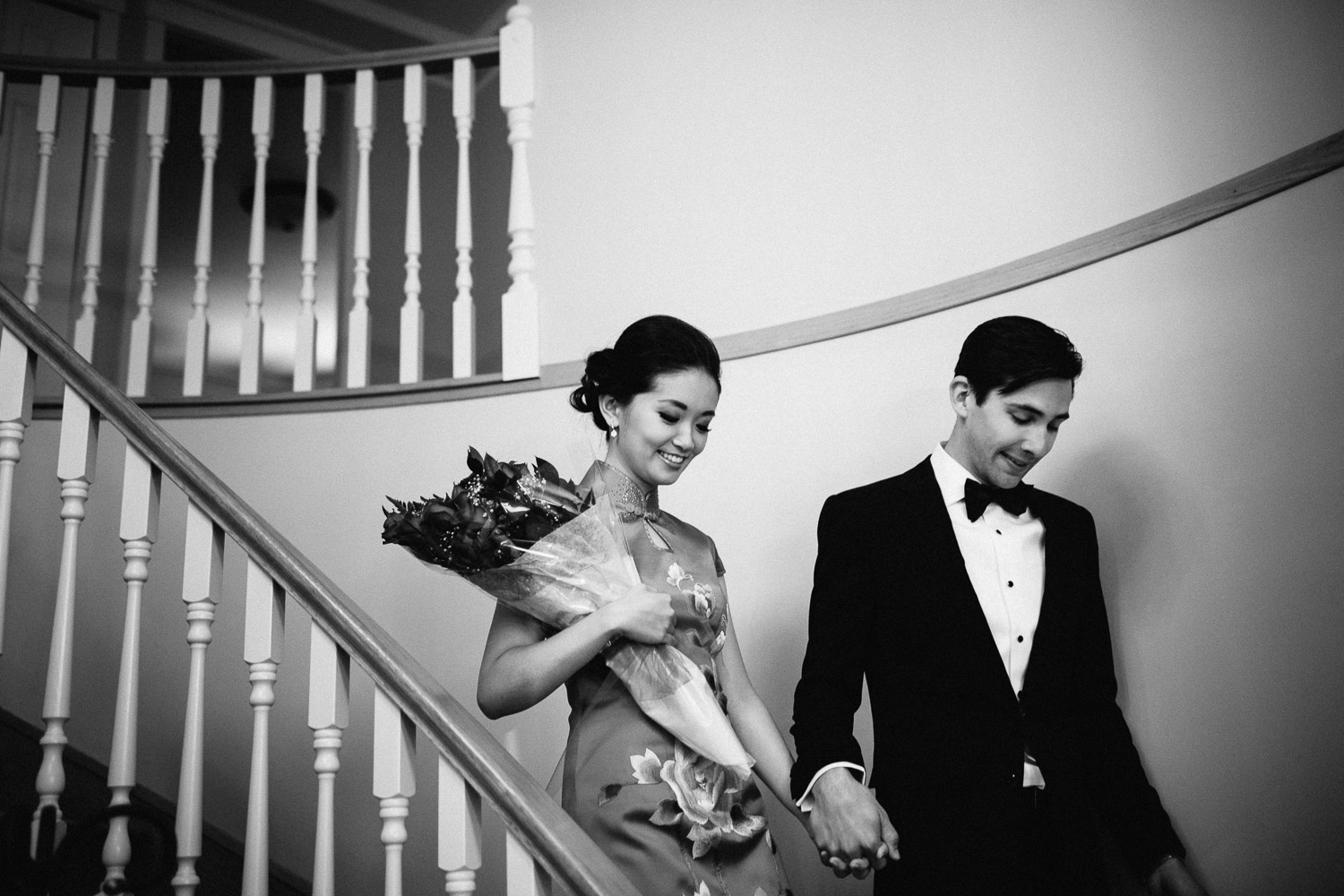 vancouver chinese wedding photography bride and groom in black and white