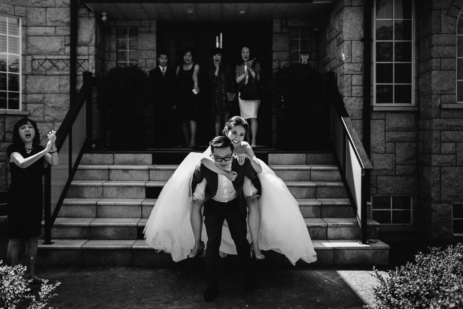 fun vancouver wedding photography black and white