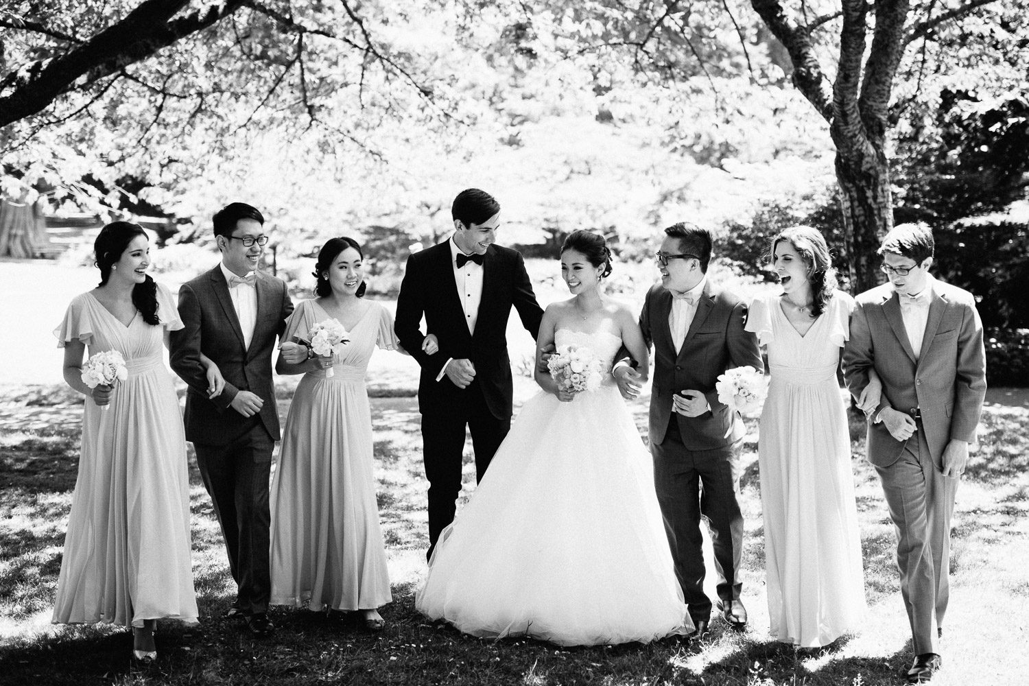 stanley park rose garden bridal party wedding vancouver photography