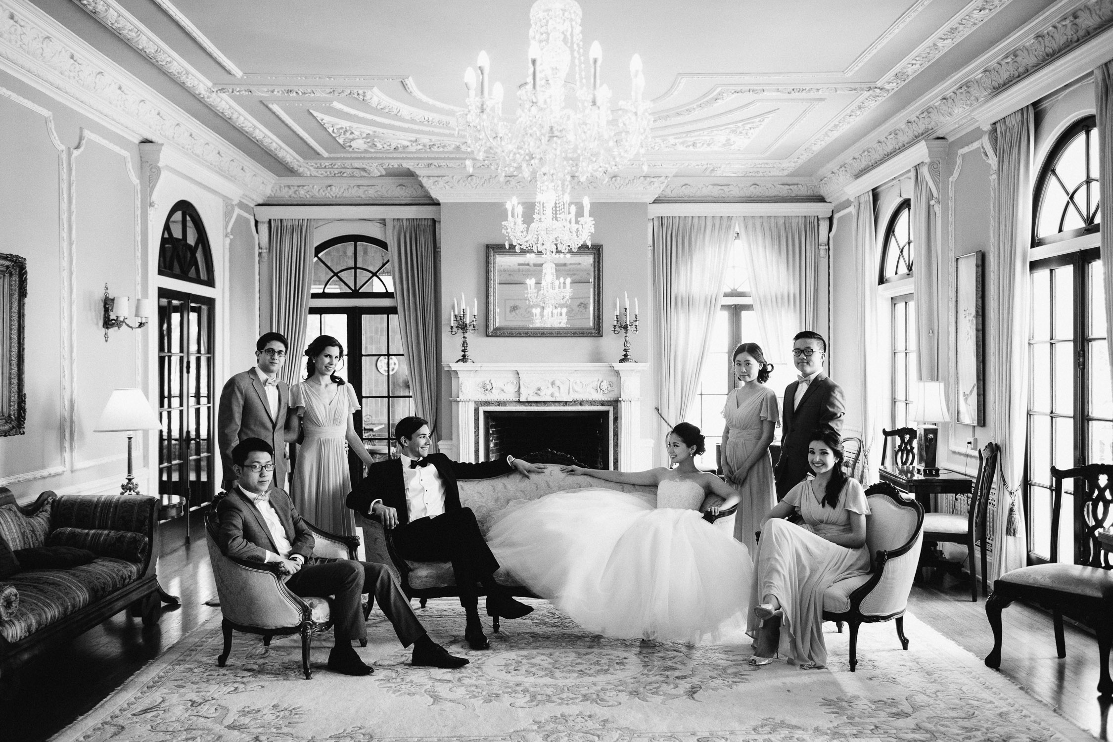 hycroft manor vancouver bridal party portrait wedding photography