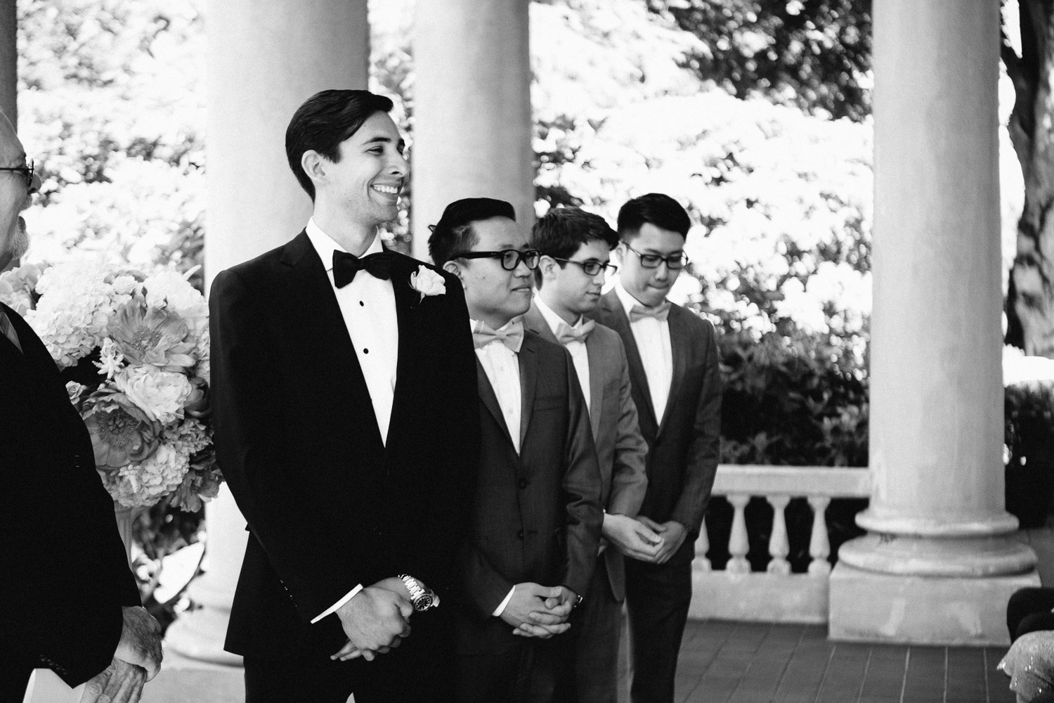 hycroft vancouver wedding photography ceremony black and white