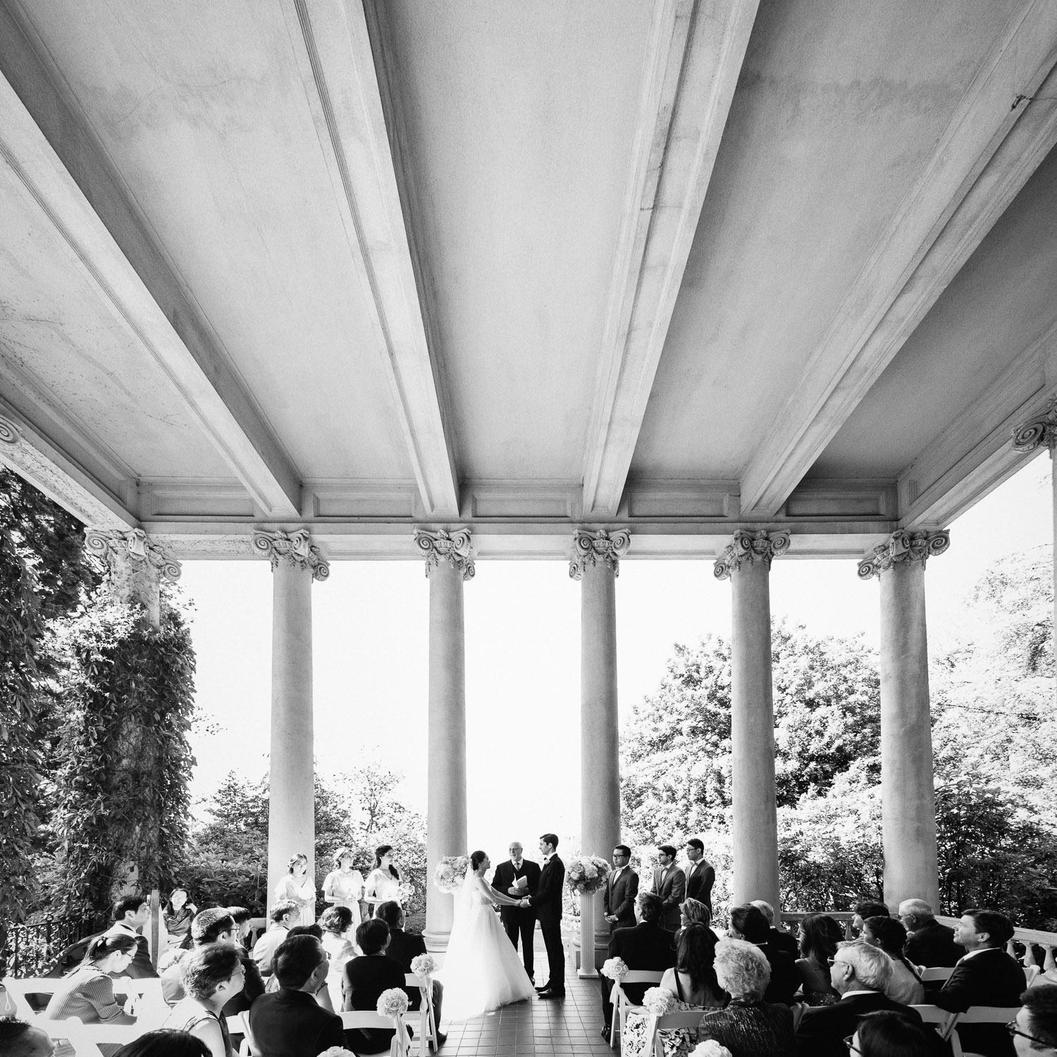 university women's club of vancouver hycroft wedding ceremony black and white