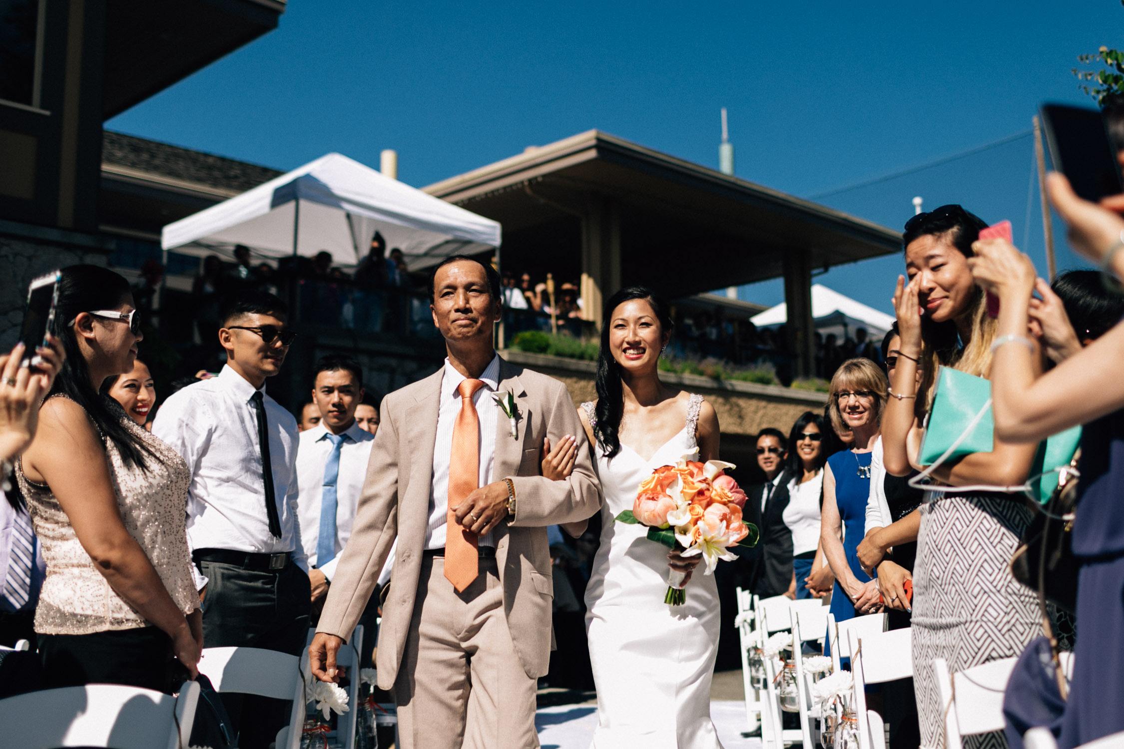 quilchena golf wedding walk down the aisle richmond photography
