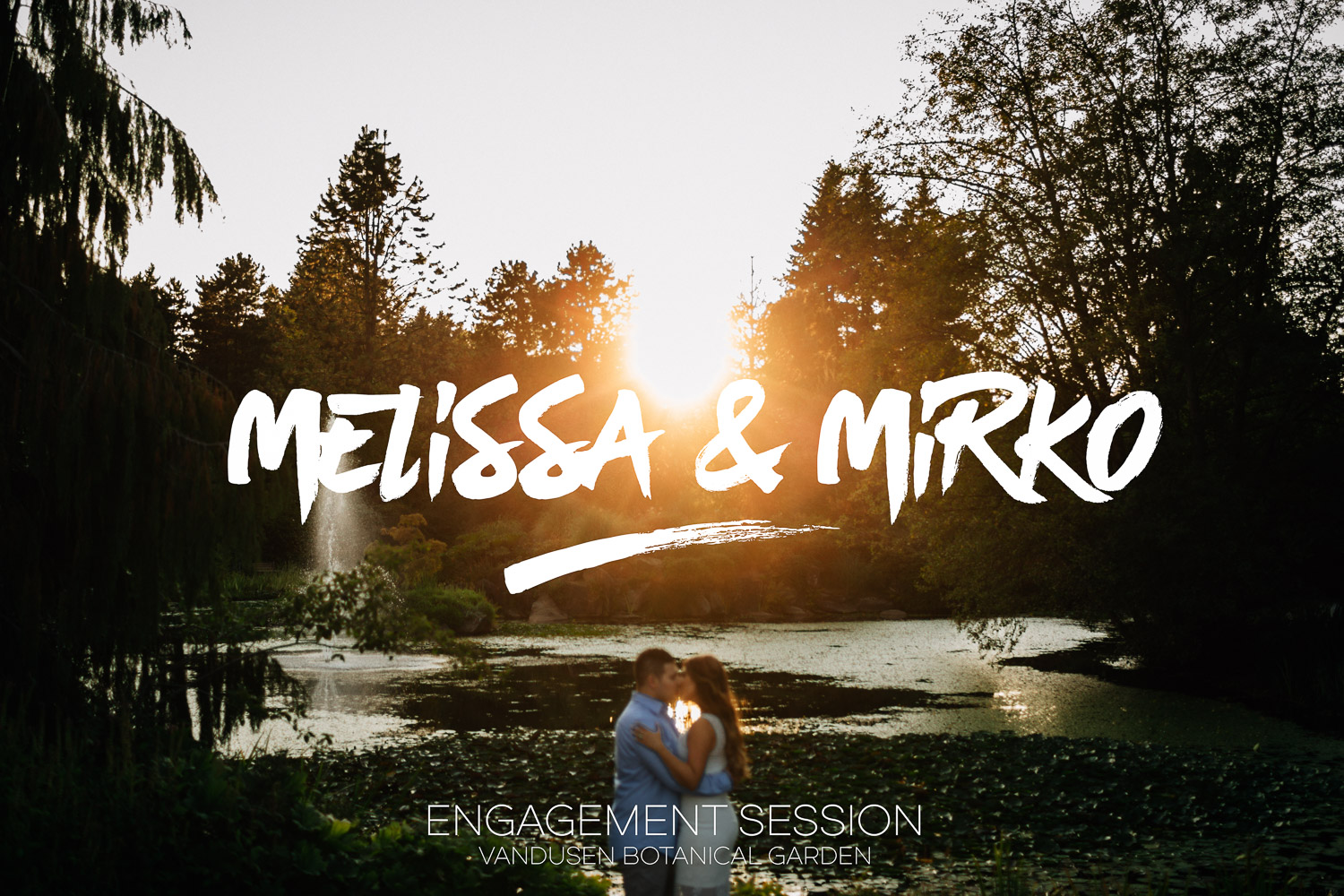 vandusen botanical garden engagement photography sunset