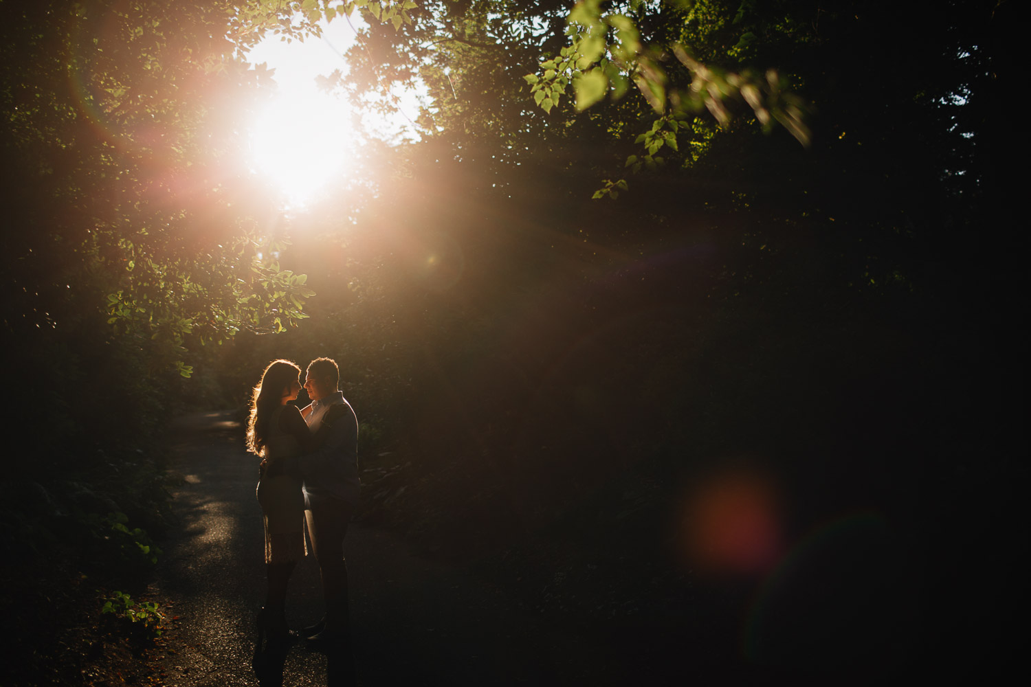 sunset engagement photography at vandusen botanical garden