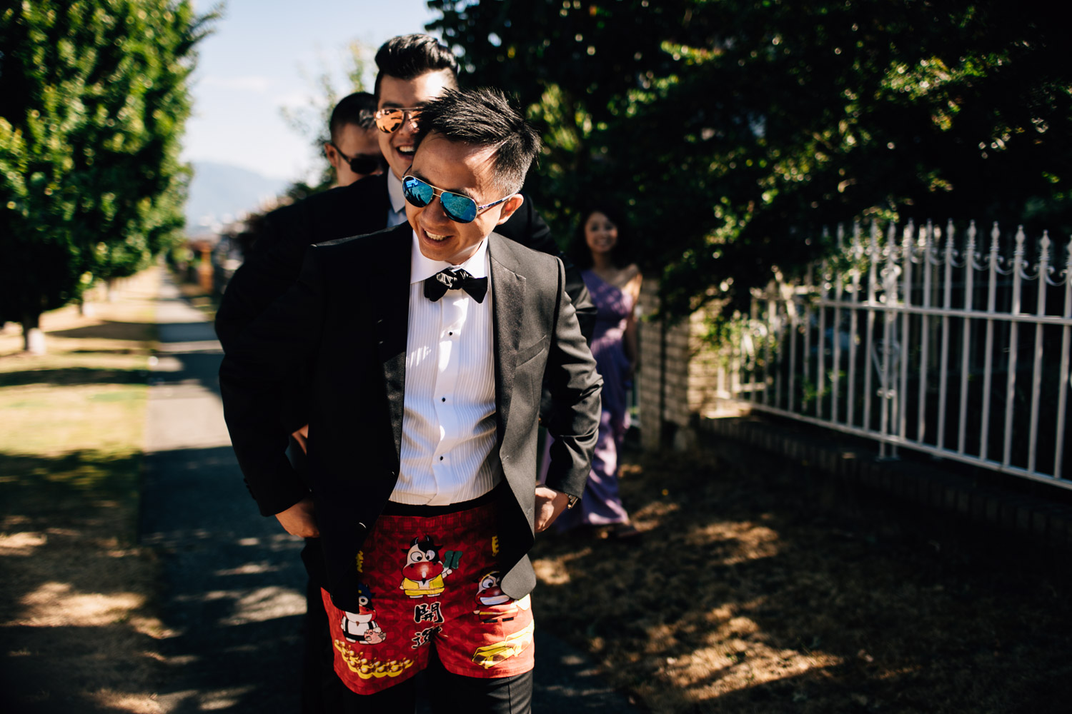 chinese door games vancouver wedding photography groom and groomsmen