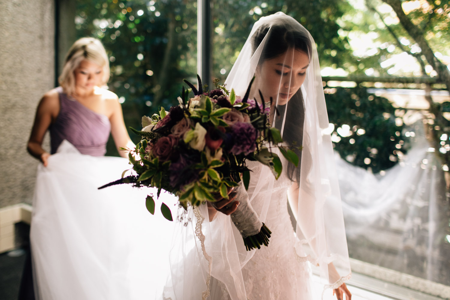 ubc wedding ceremony bride candid at ubc sage bistro