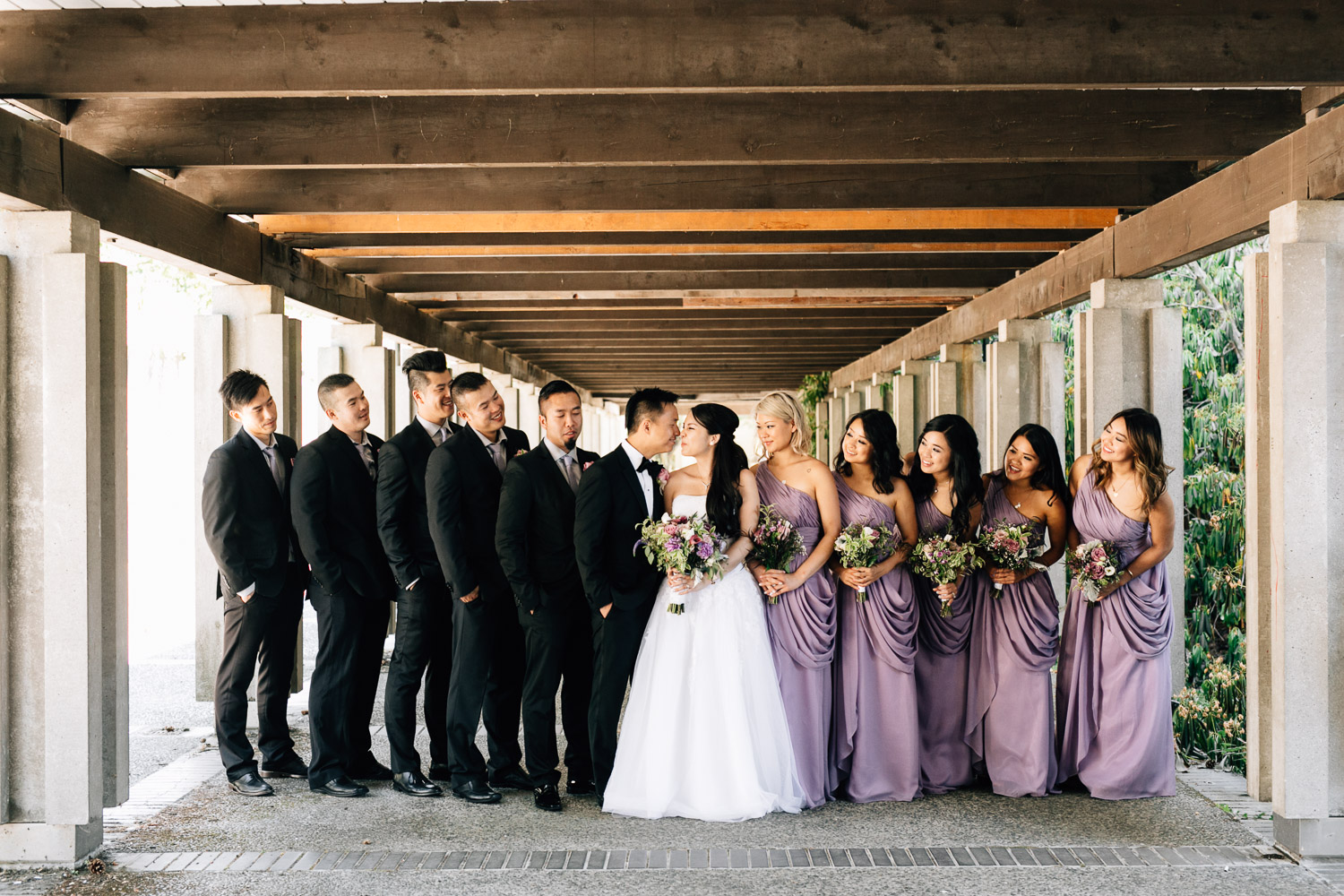 wedding bridal party at UBC vancouver