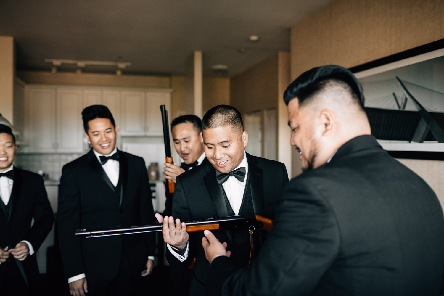 groomsmen gifts gun engraved surrey wedding photography