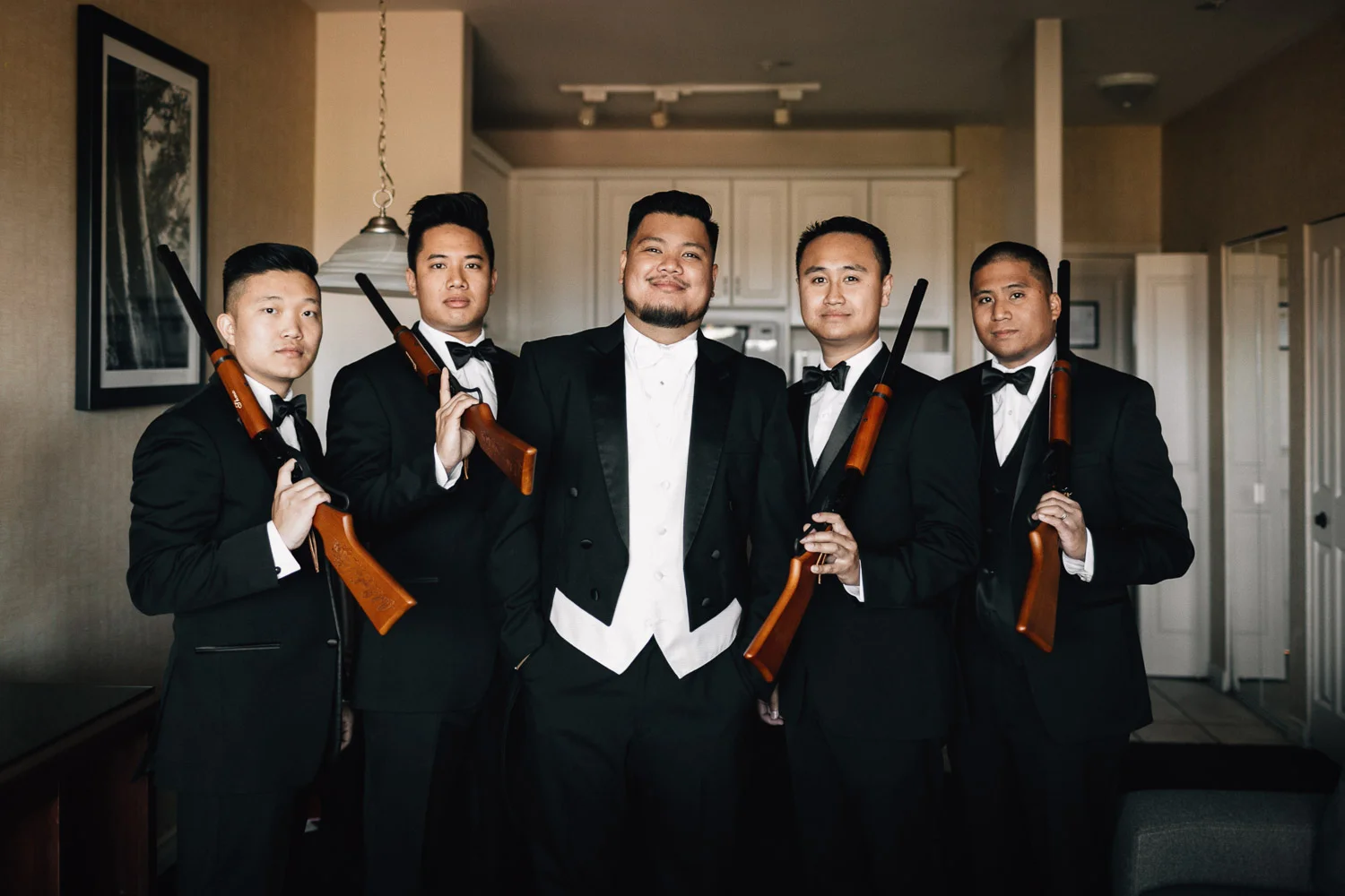 groomsmen gifts gun engraved surrey wedding photography