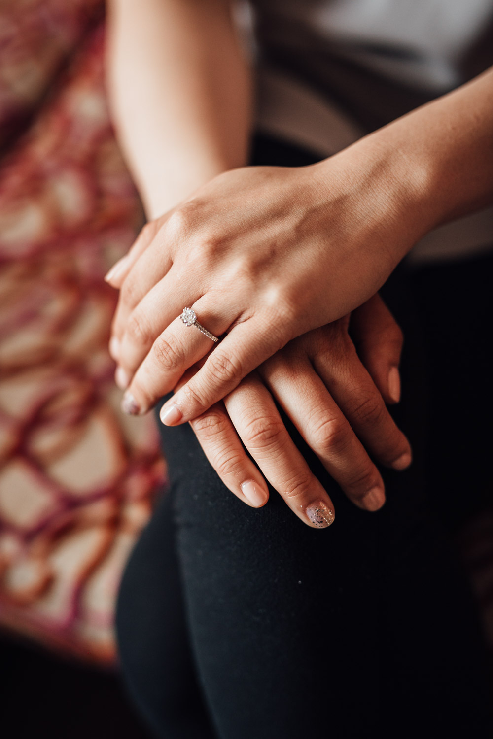 bride engagement ring candid in yaletown vancouver bc wedding