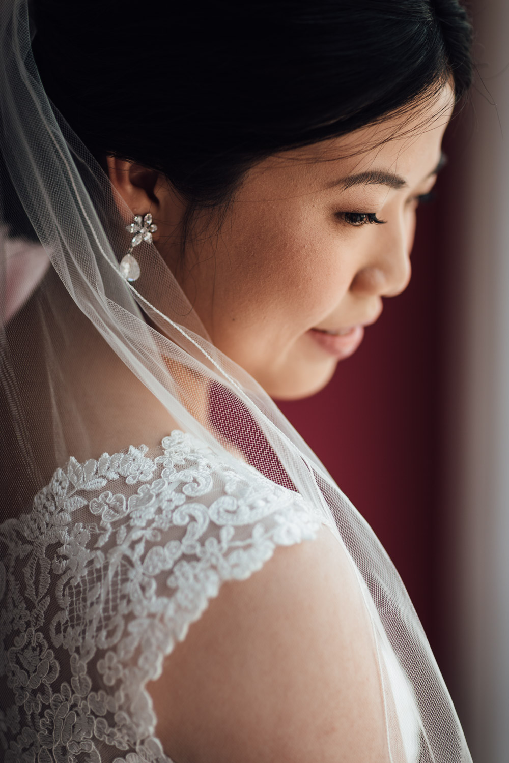 bride portrait getting ready in opus hotel in yaletown vancouver bc wedding photography