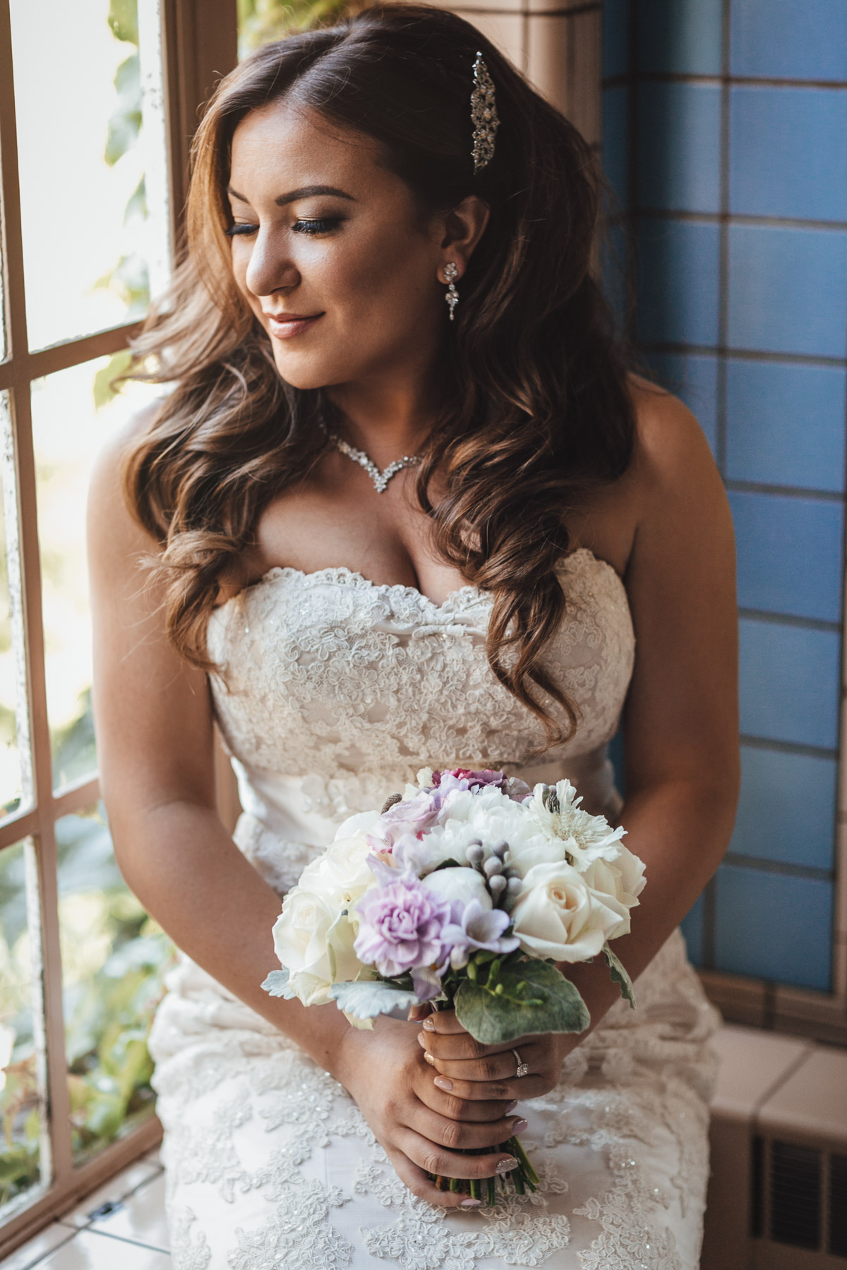 bride in hycroft university women's club of vancouver wedding