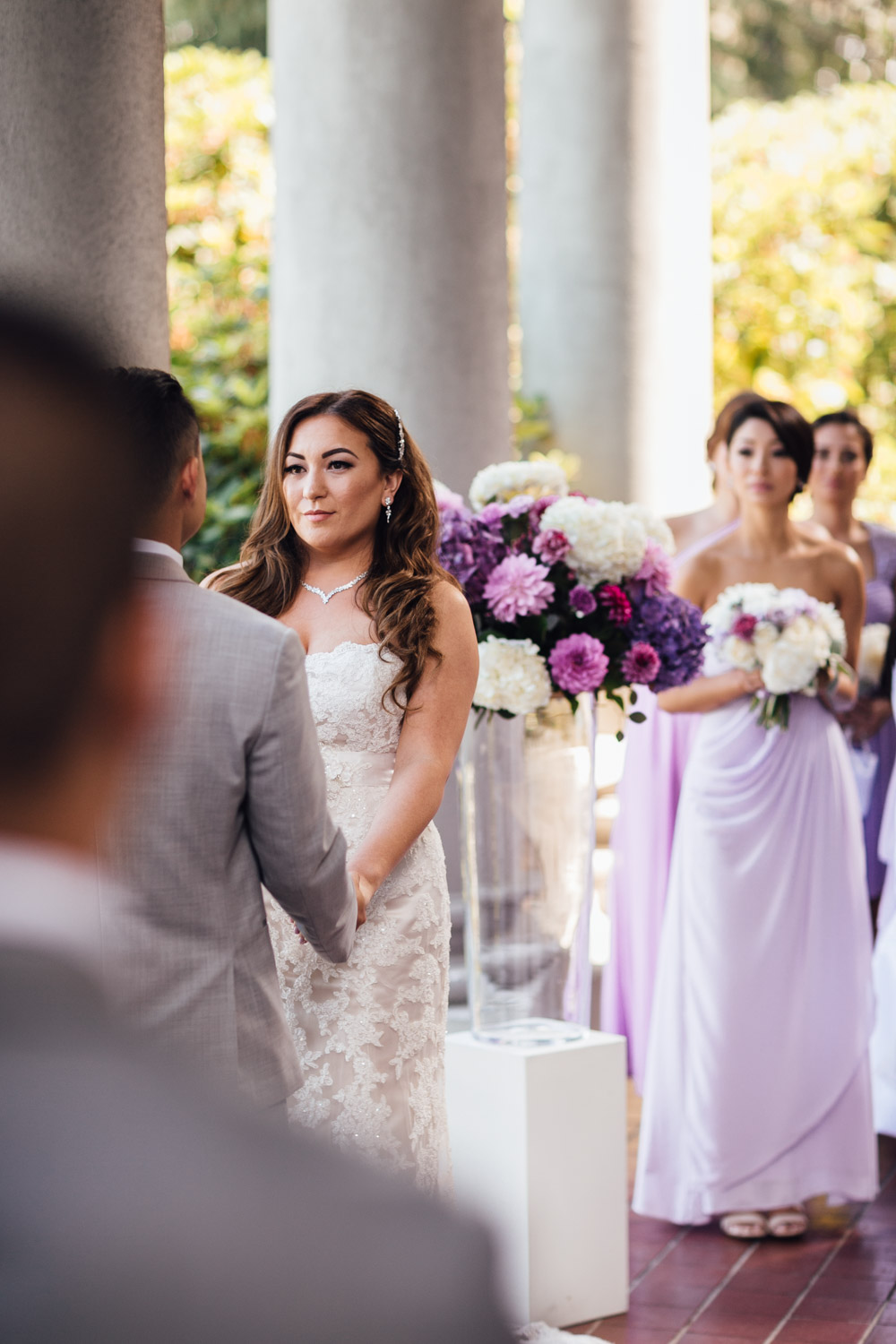 bride during wedding ceremony at hycroft vancouver bc photography