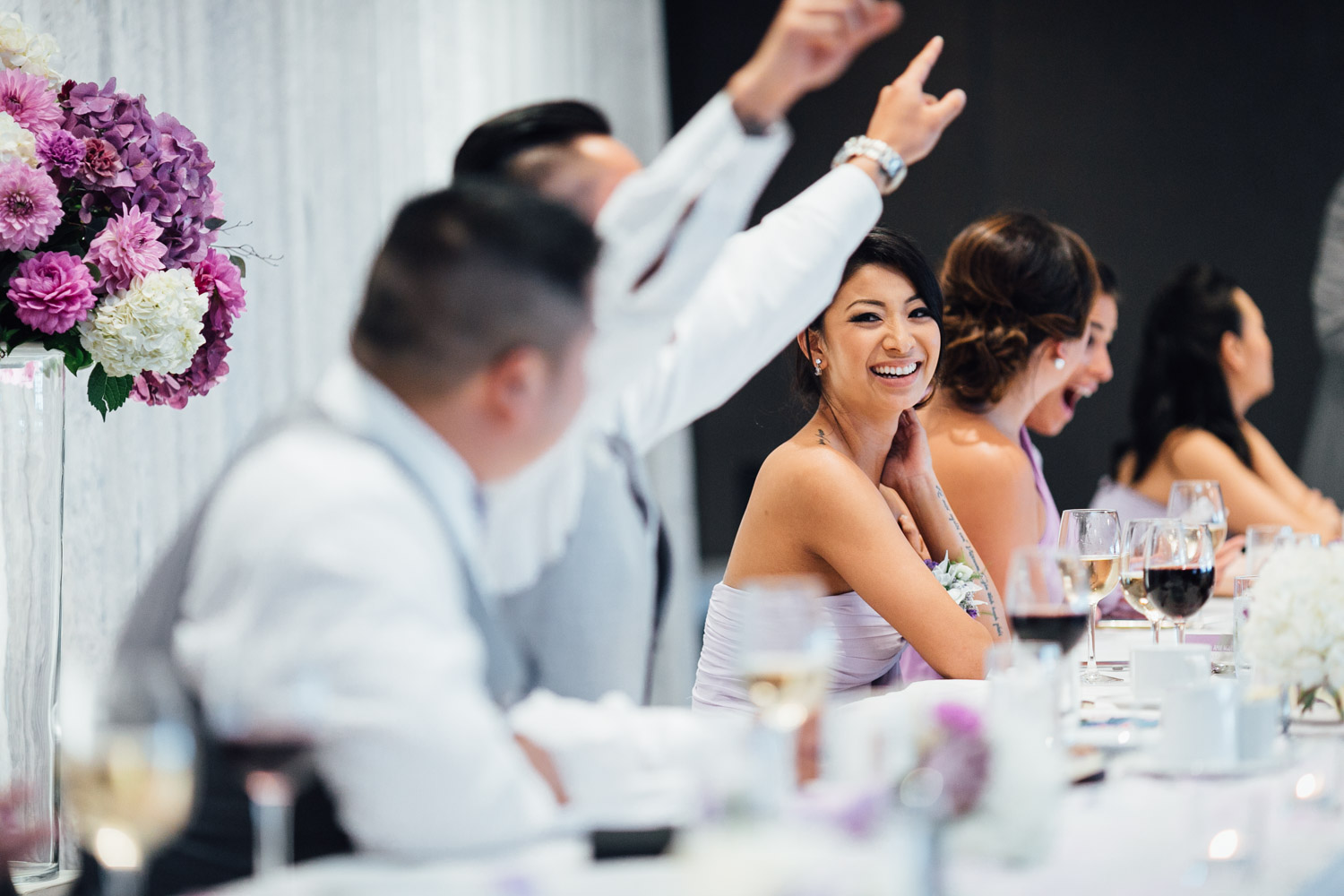 reception speeches at pinnacle by the pier wedding reception in north vancouver photography